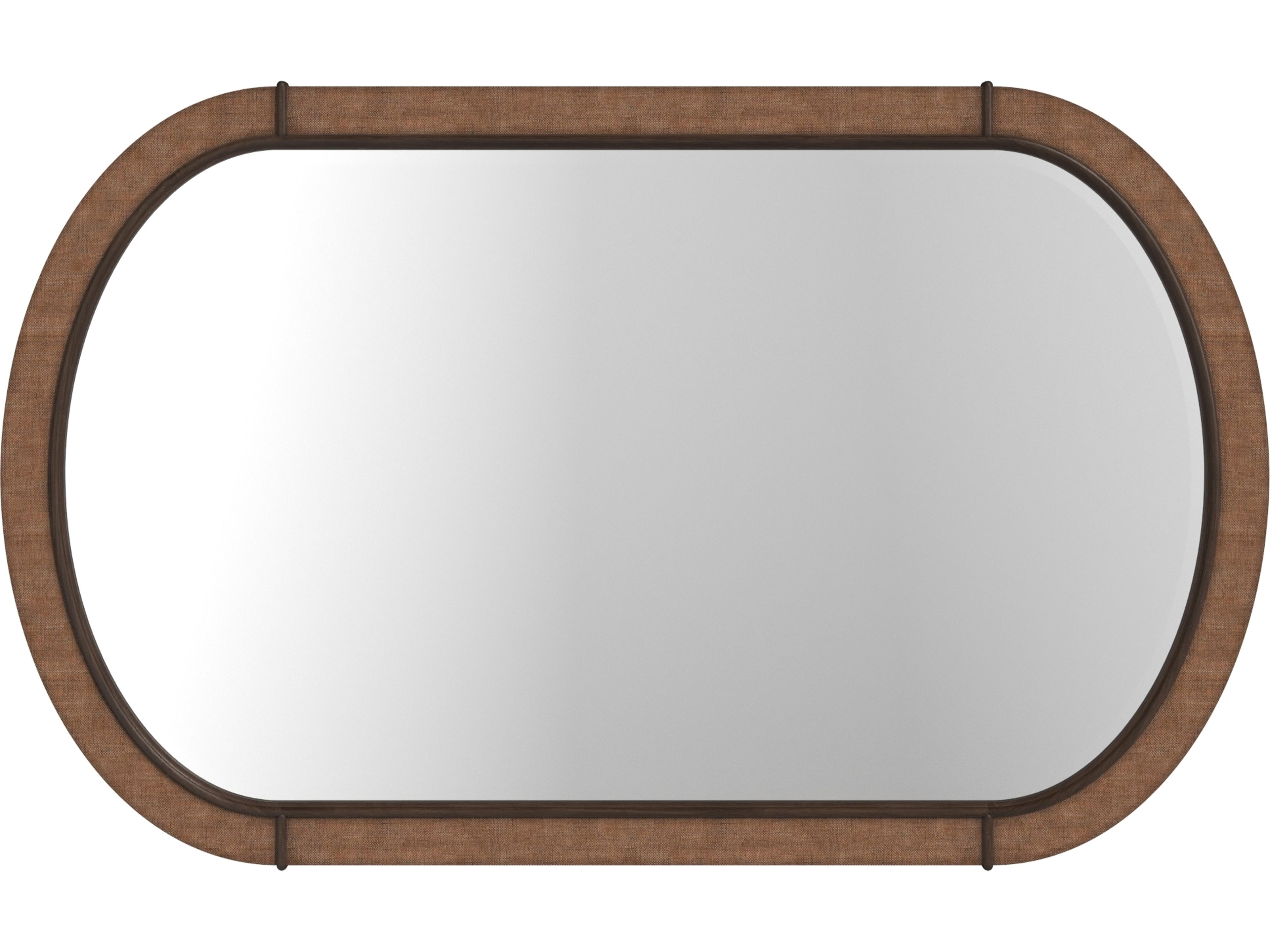 Verge Brown Handcrated Walnut Wall Mirror Oval