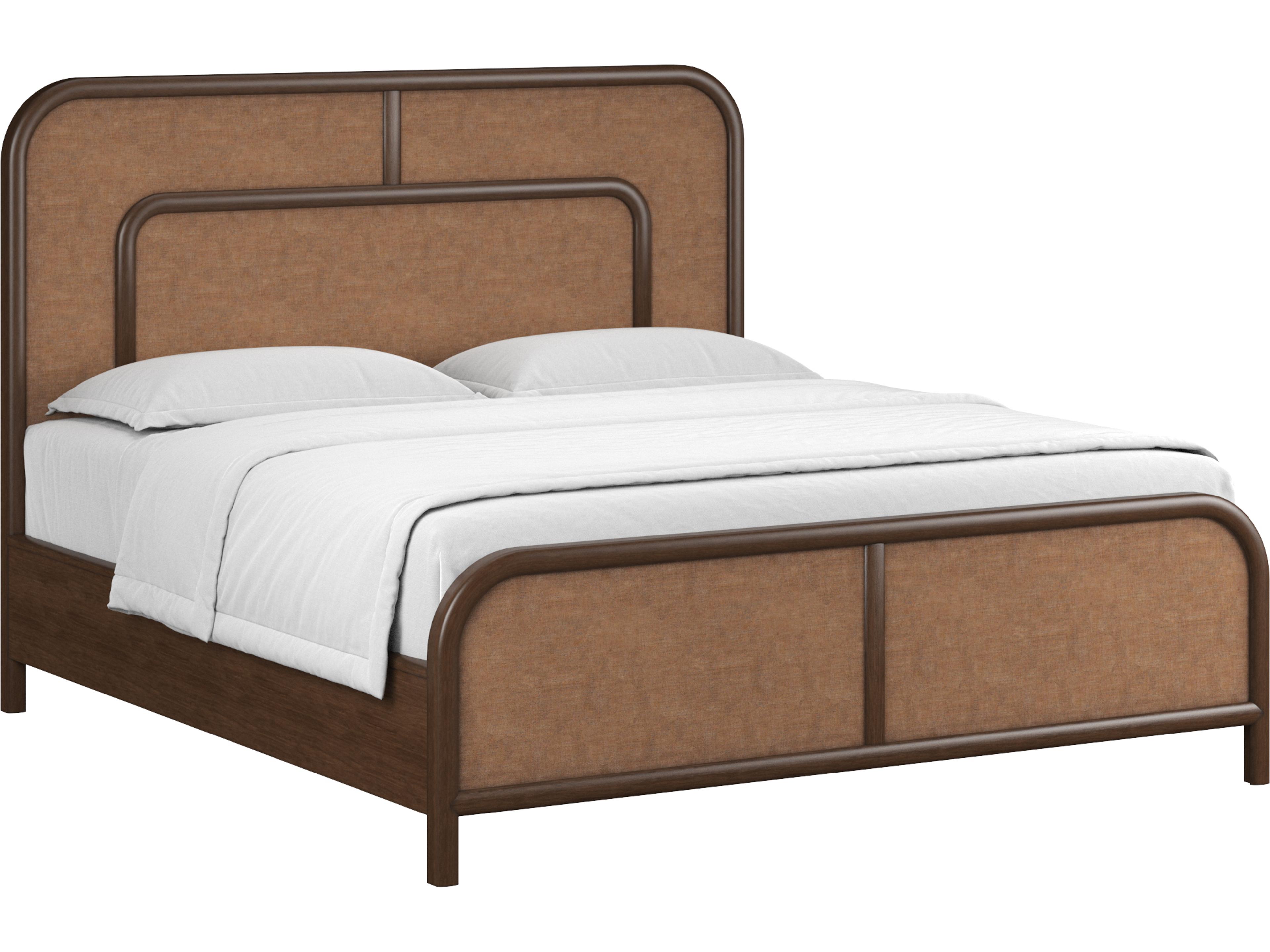 Verge Brown Handcrated Walnut Poplar Wood King Panel Bed