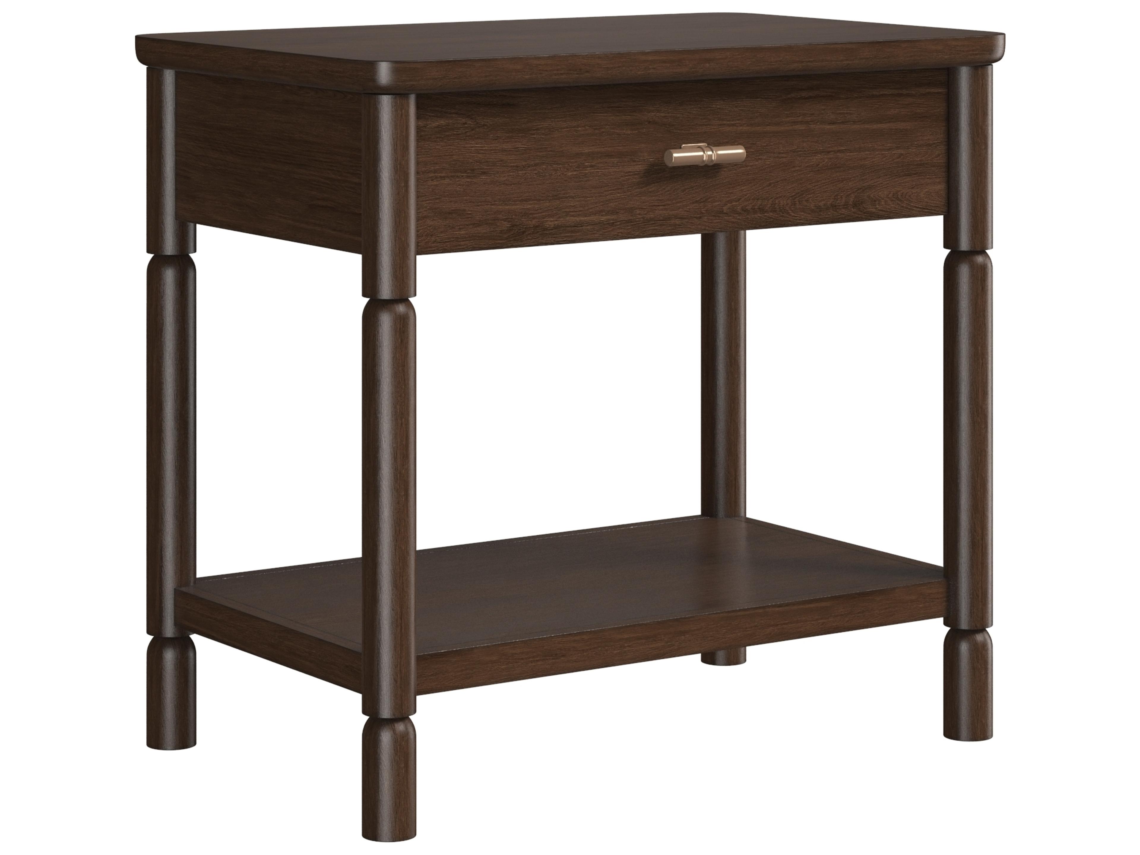 Verge 1-Drawer Poplar Wood Nightstand