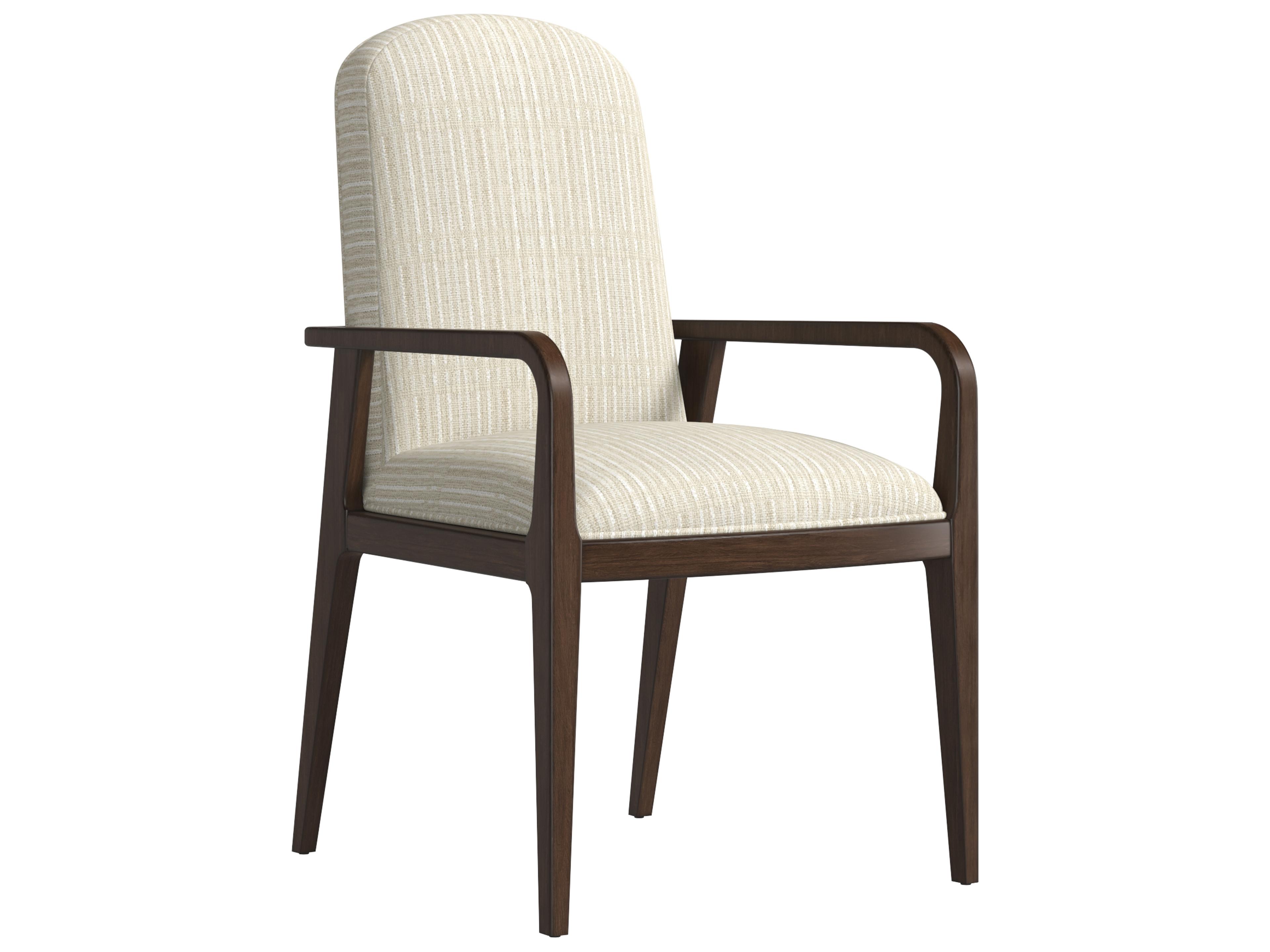 Verge Walnut Wood Brown Upholstered Arm Dining Chair