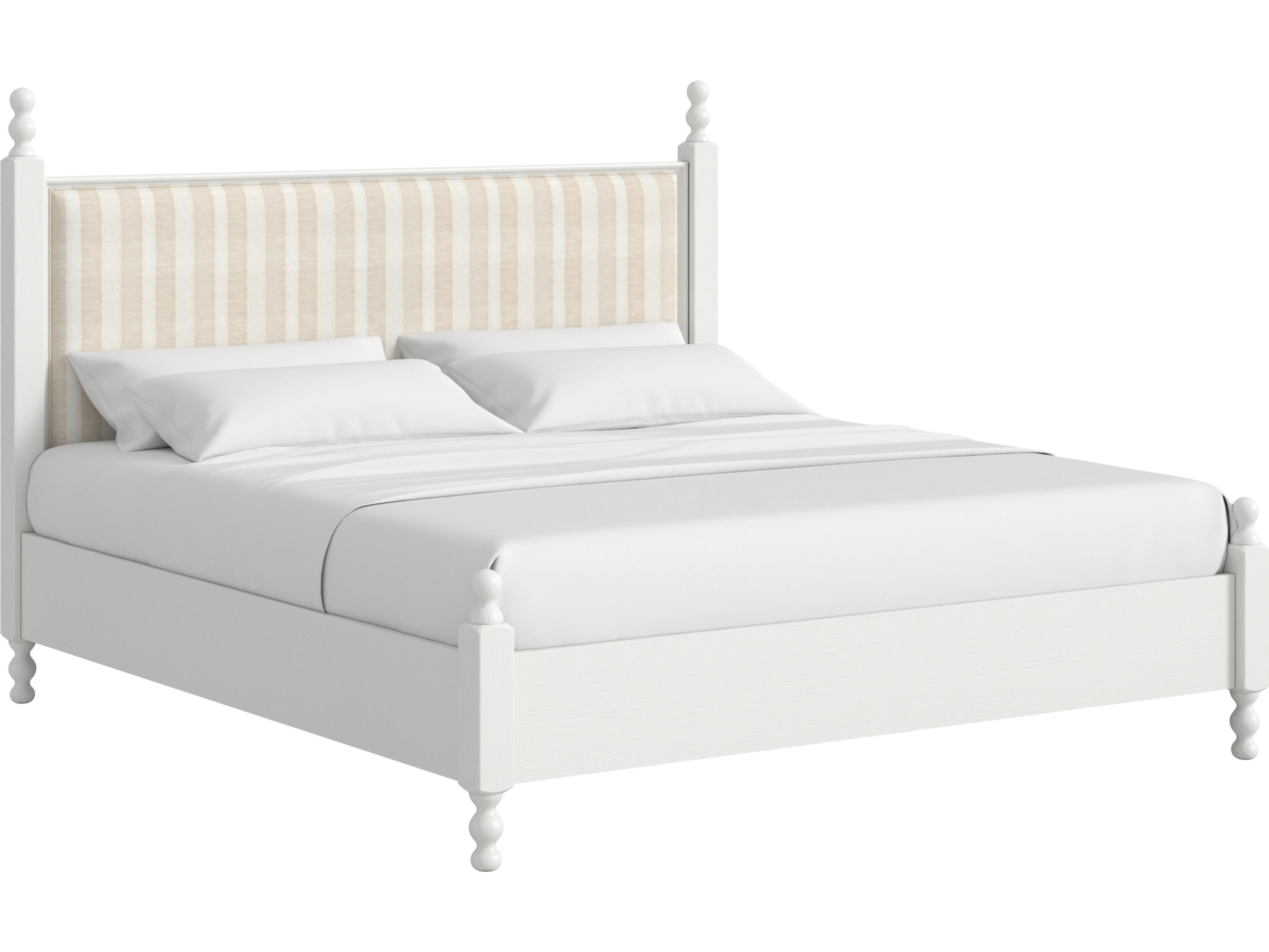 Haven Warm White Parrawood Wood King Panel Bed