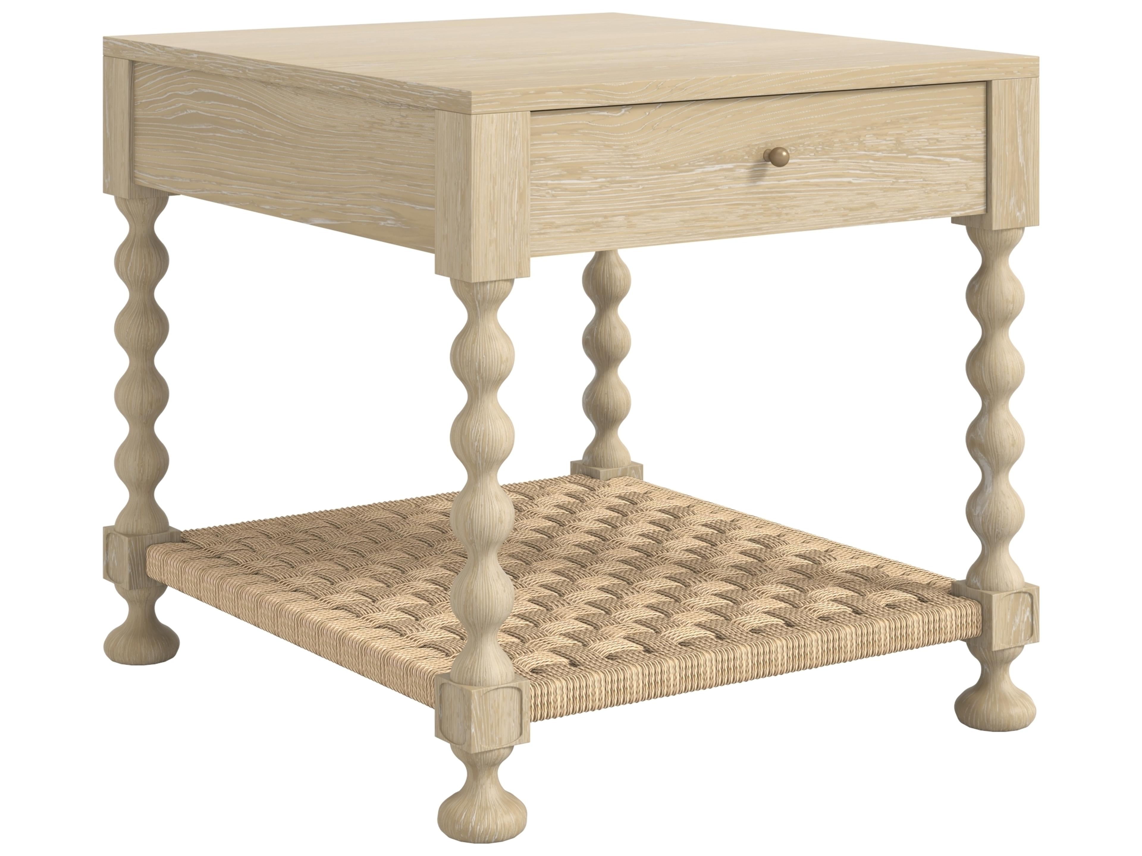 Haven Rectangular Wood Blonde Oak Sun End Table