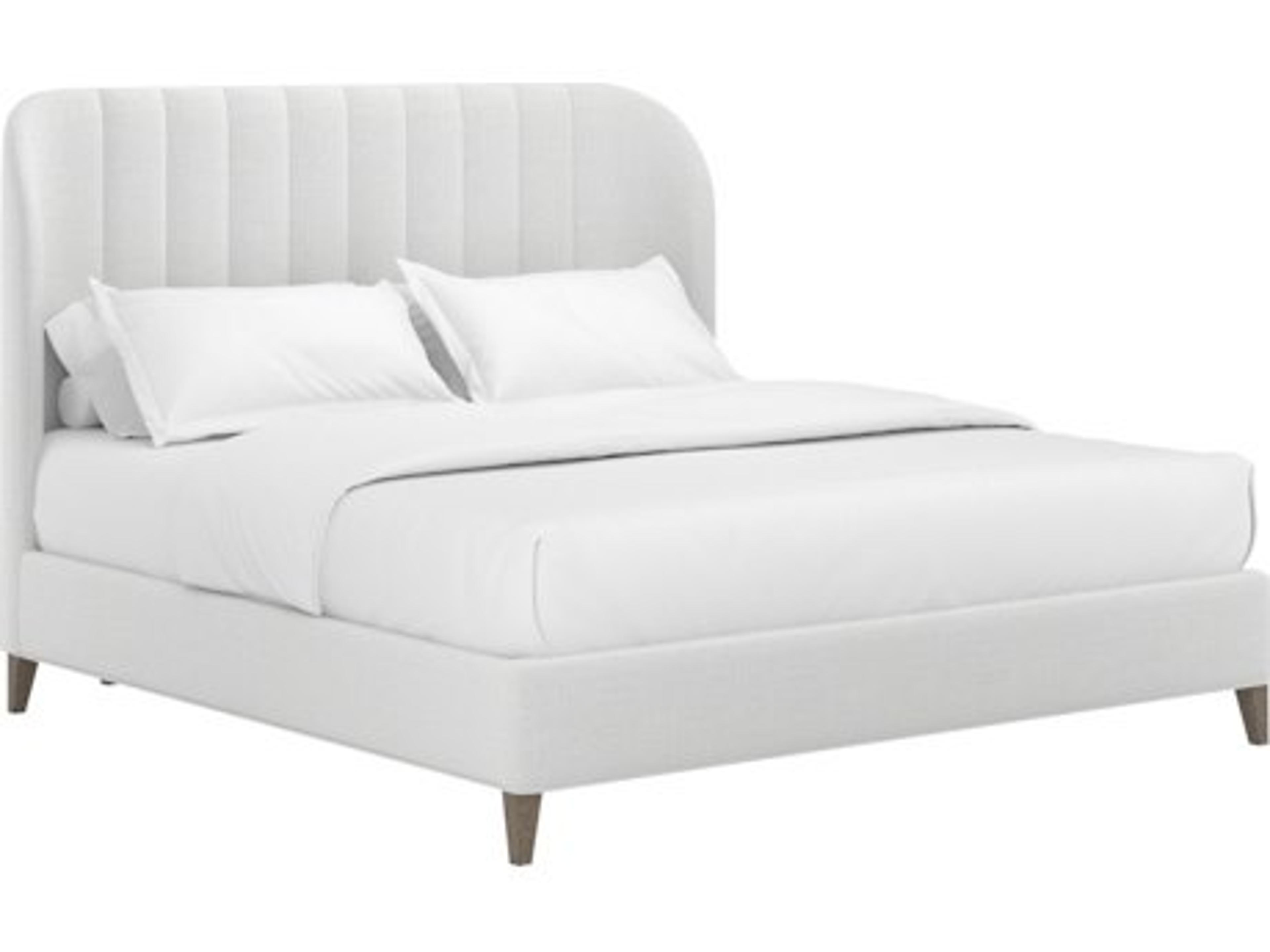 A.R.T. Furniture Upholstered Bed Program Custard White Pine Wood Queen Panel Bed