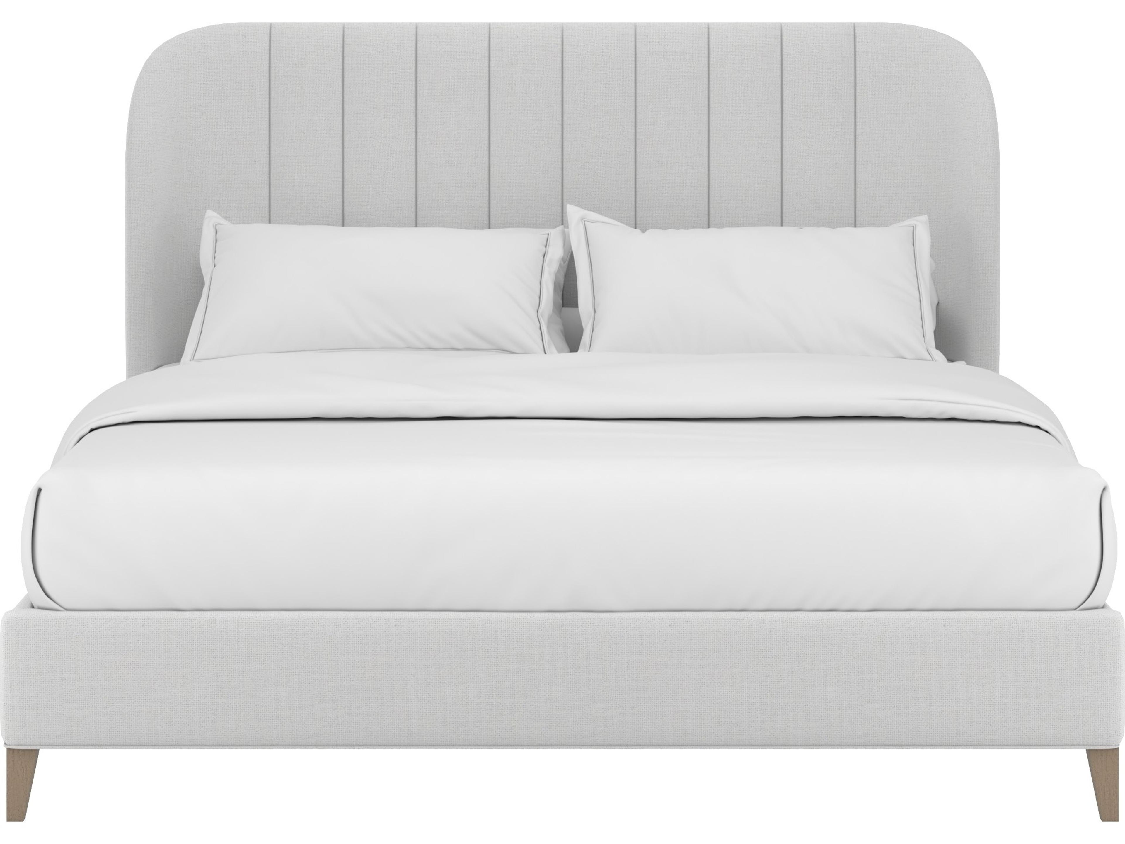 A.R.T. Furniture Upholstered Bed Program Custard White Pine Wood Queen Panel Bed