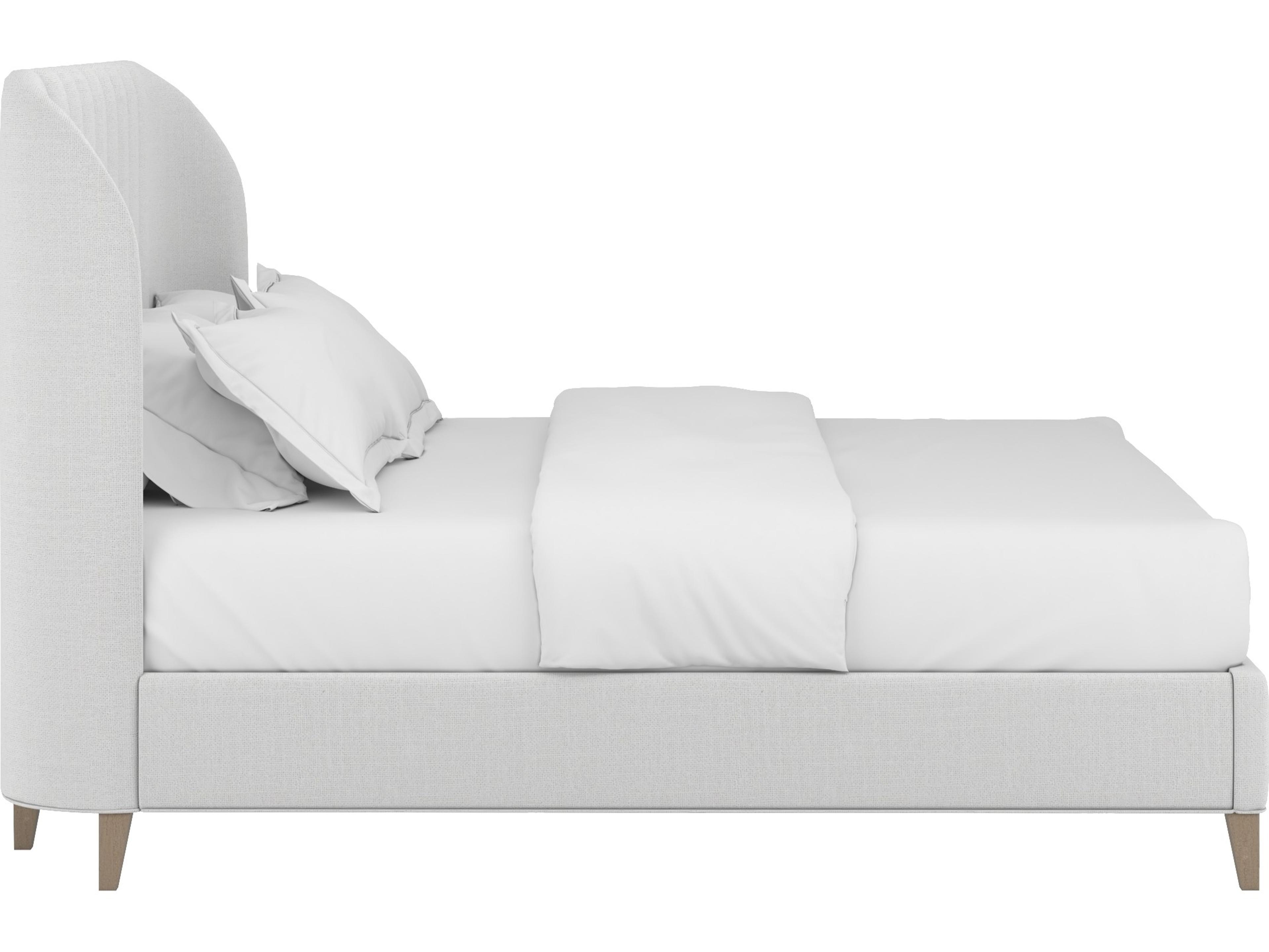 A.R.T. Furniture Upholstered Bed Program Custard White Pine Wood Queen Panel Bed