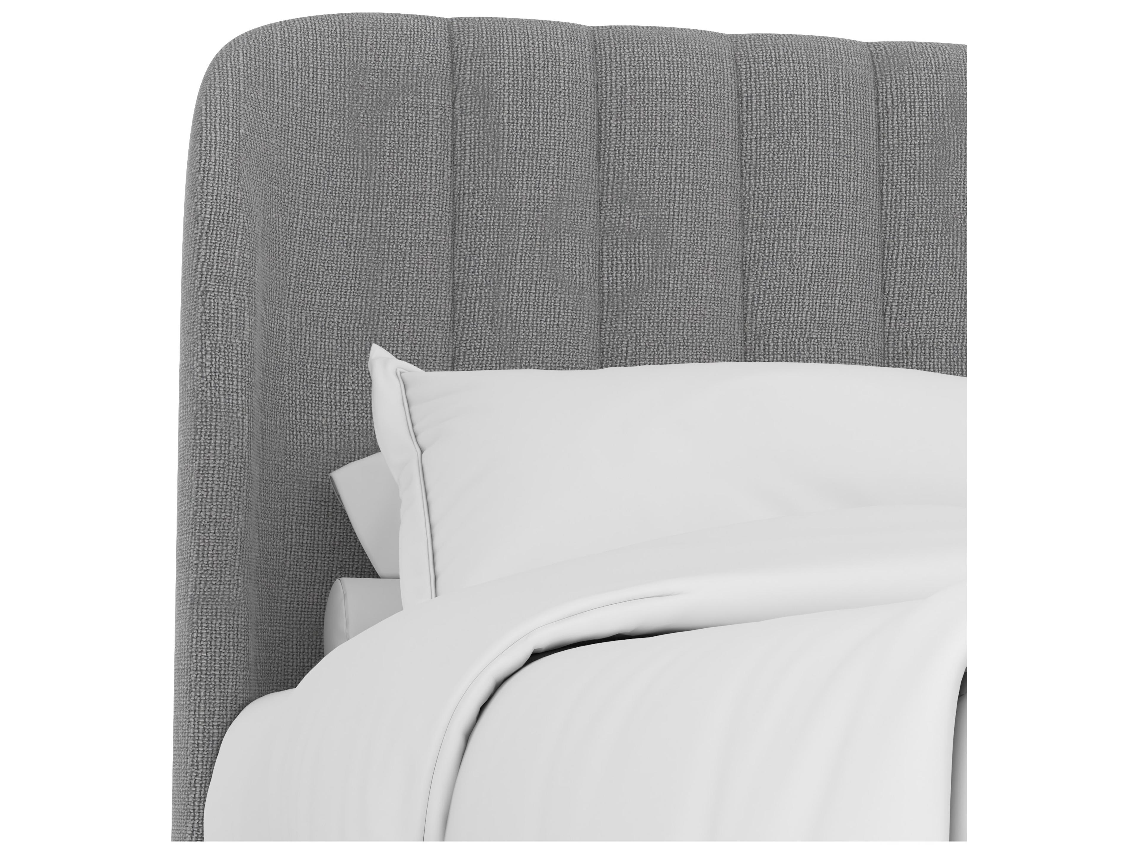 A.R.T. Furniture Upholstered Bed Program Slate Gray Pine Wood Queen Panel Bed