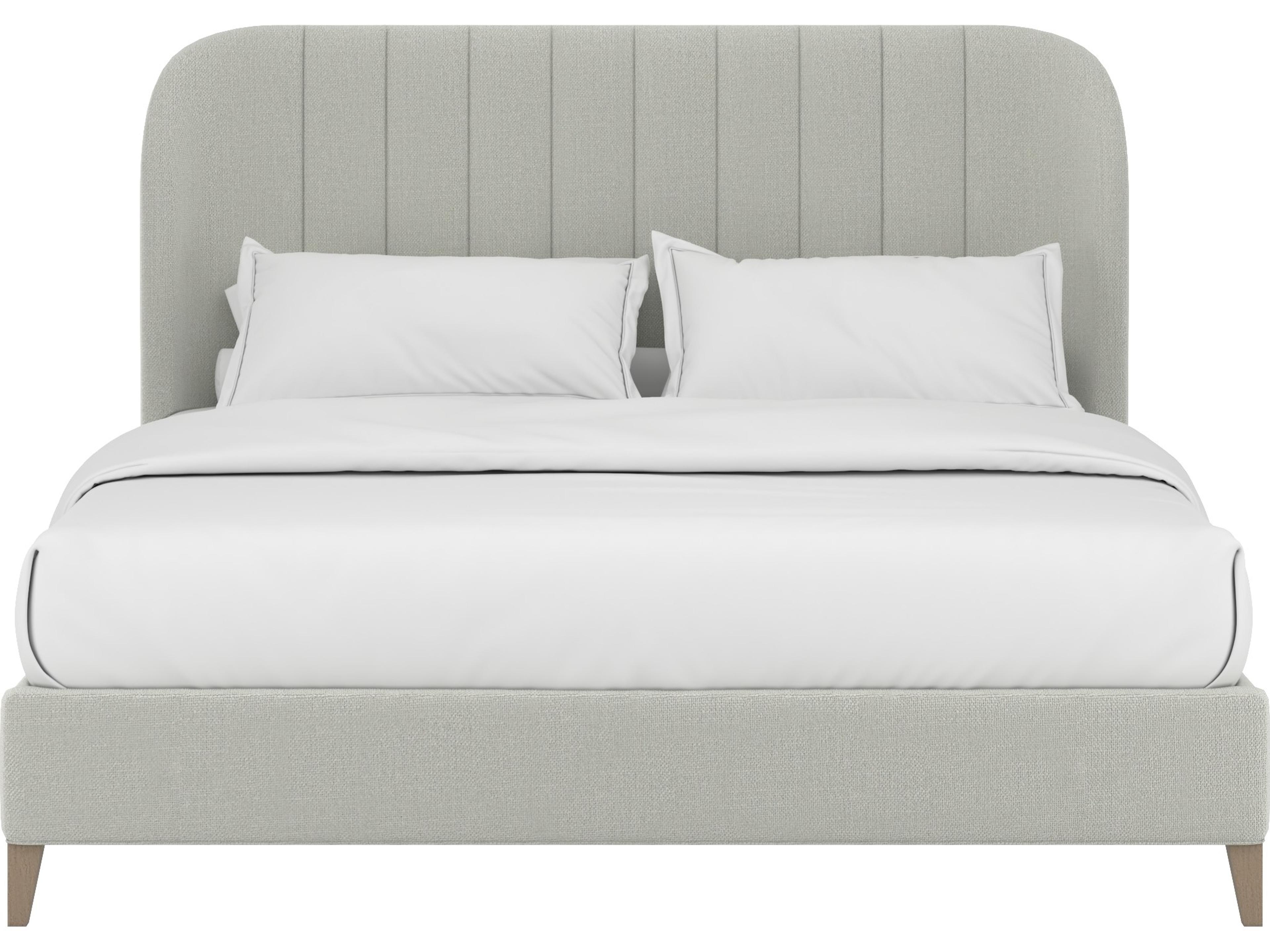 A.R.T. Furniture Upholstered Bed Program Custard White King Panel Bed