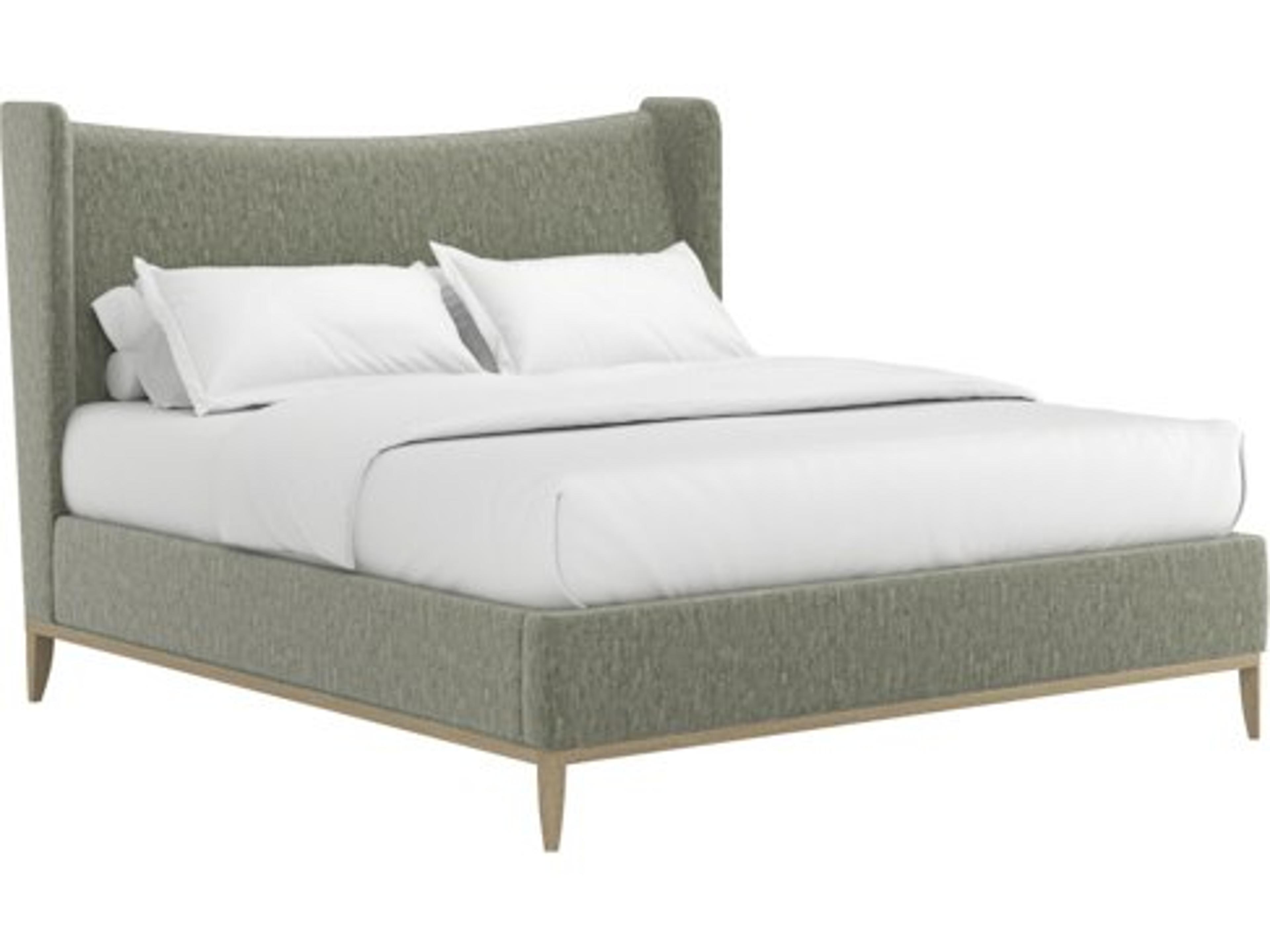 A.R.T. Furniture Upholstered Bed Program Green Parrawood Queen Shelter Bed