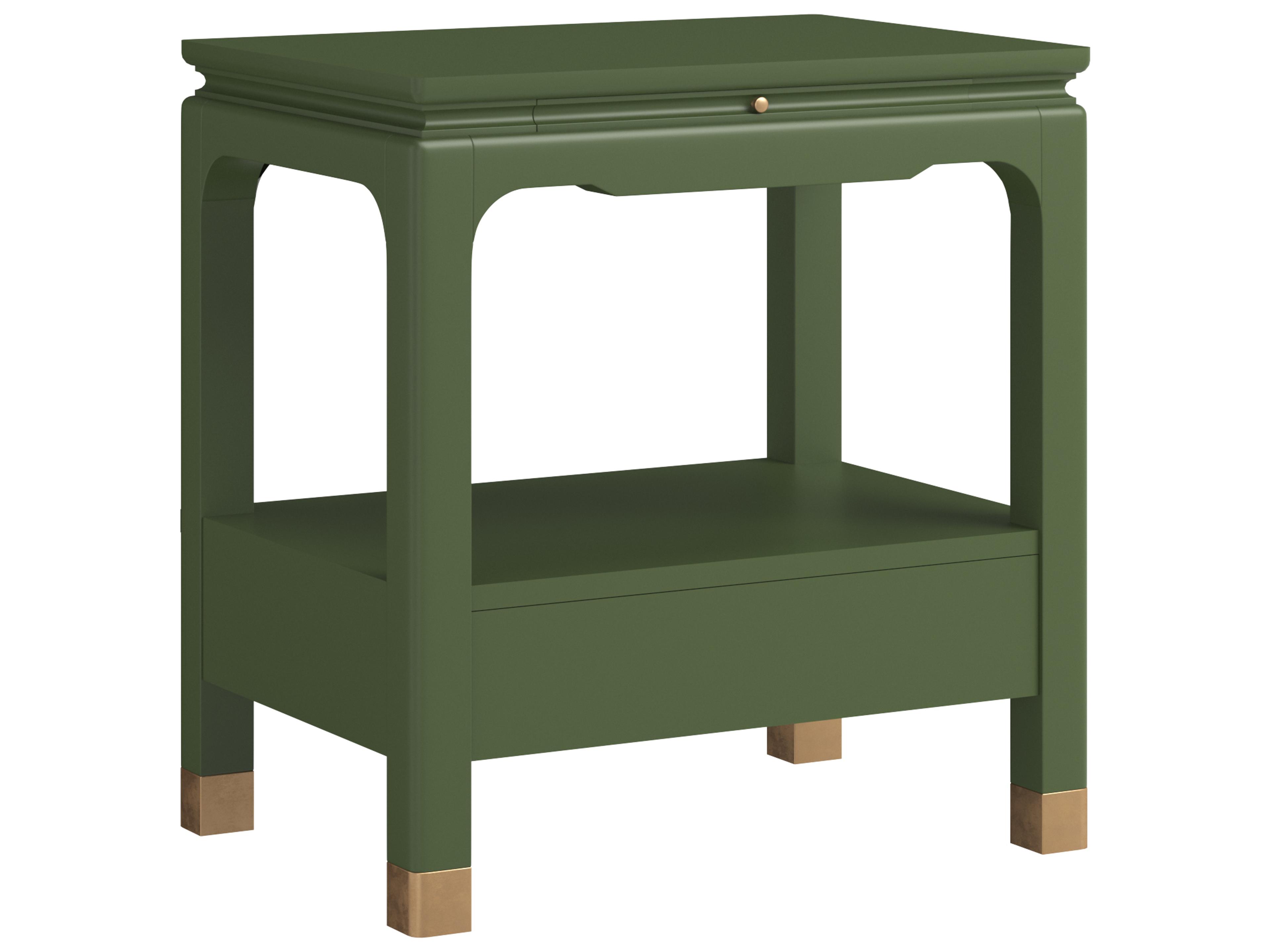 Eave Sundrenched Rectangular Wood Green Darkened Sage End Table