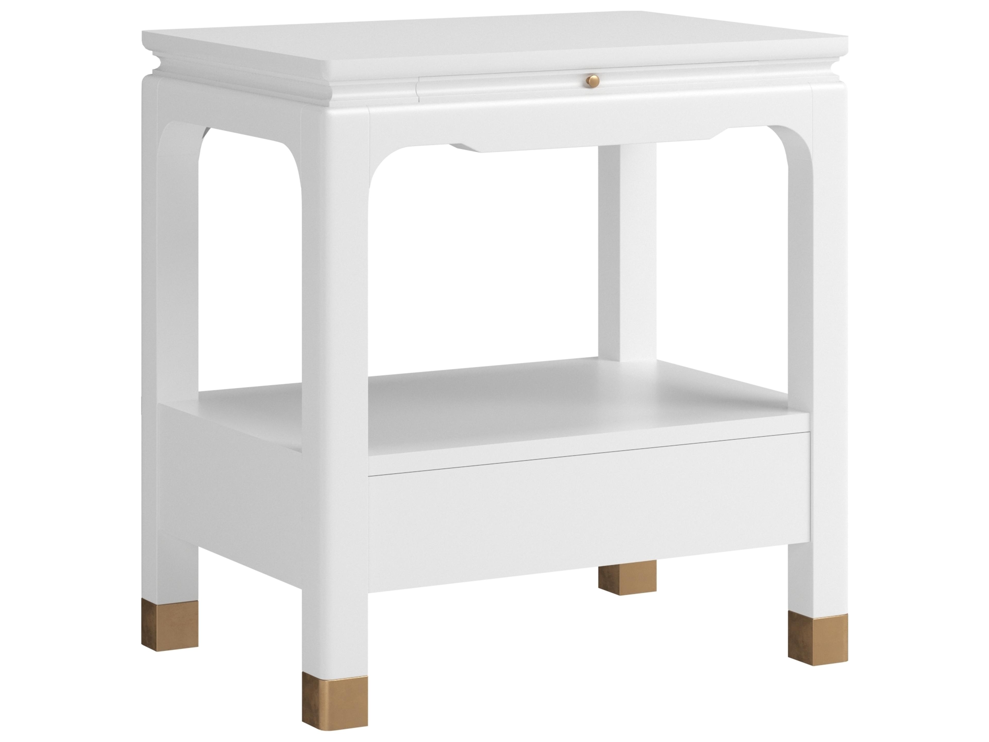 Eave Sundrenched Rectangular Wood Uplifting White End Table