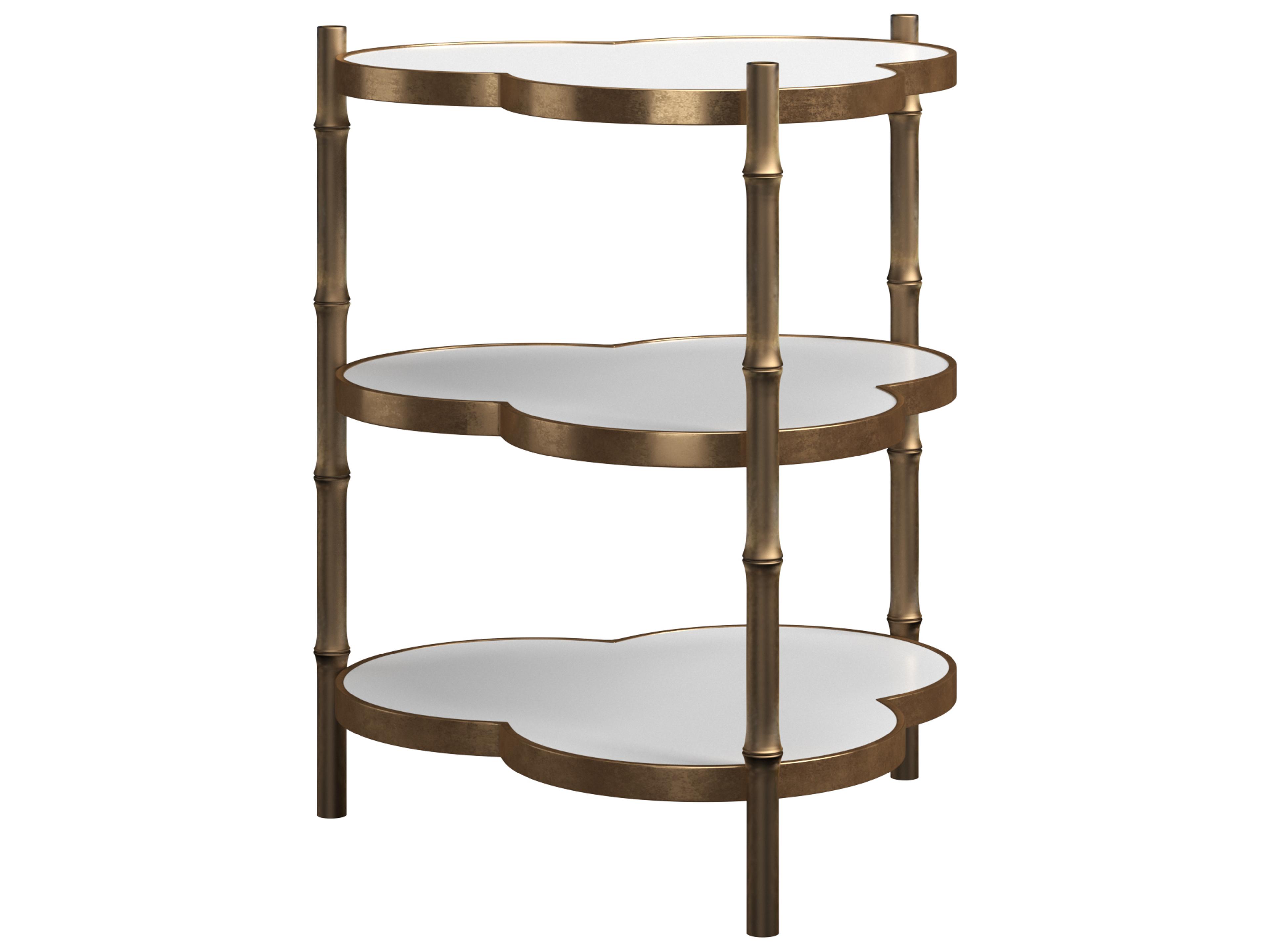 Eave Sundrenched Marble White Antique Brass End Table