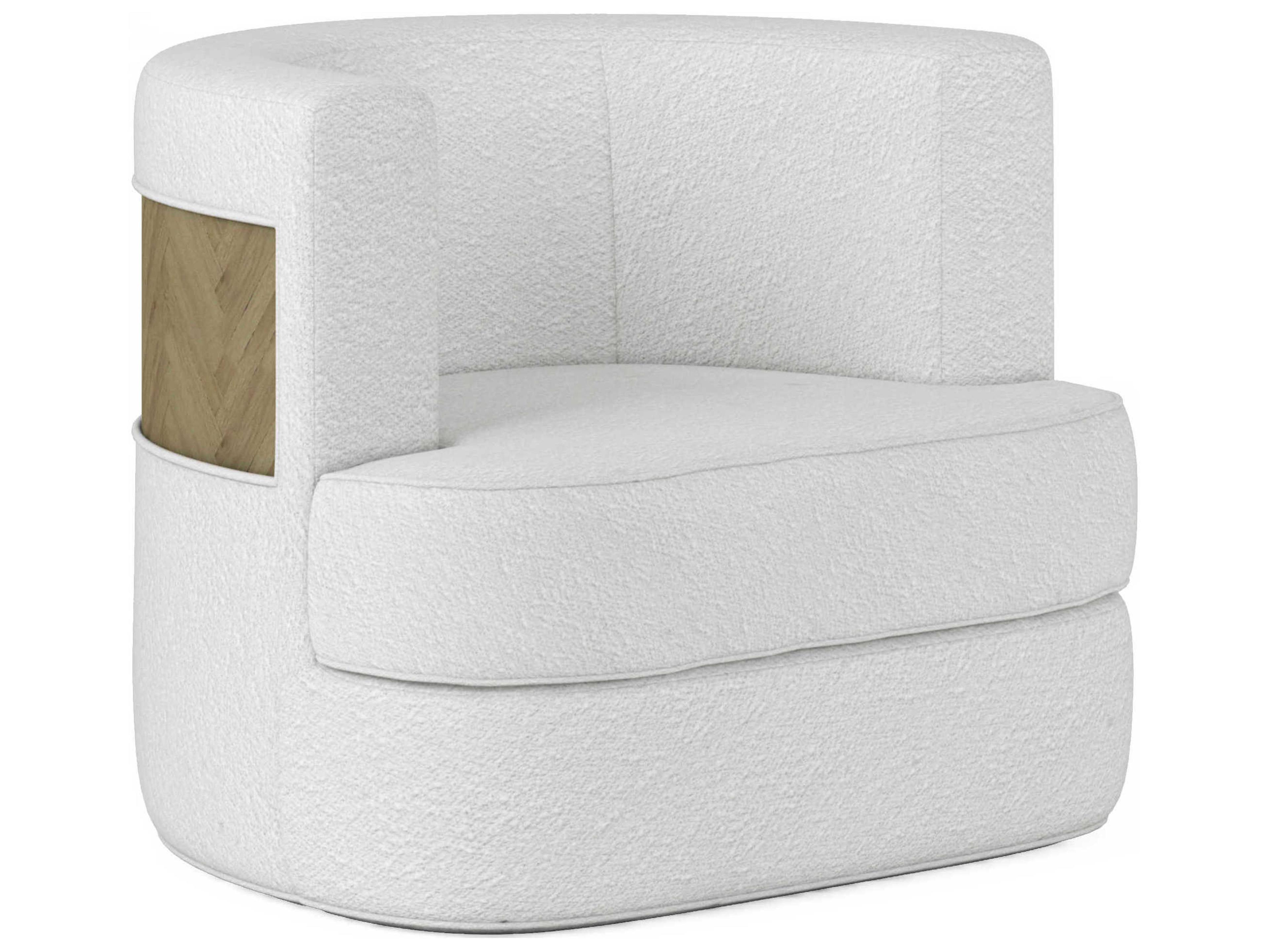 Cassat Swivel White Fabric Accent Chair