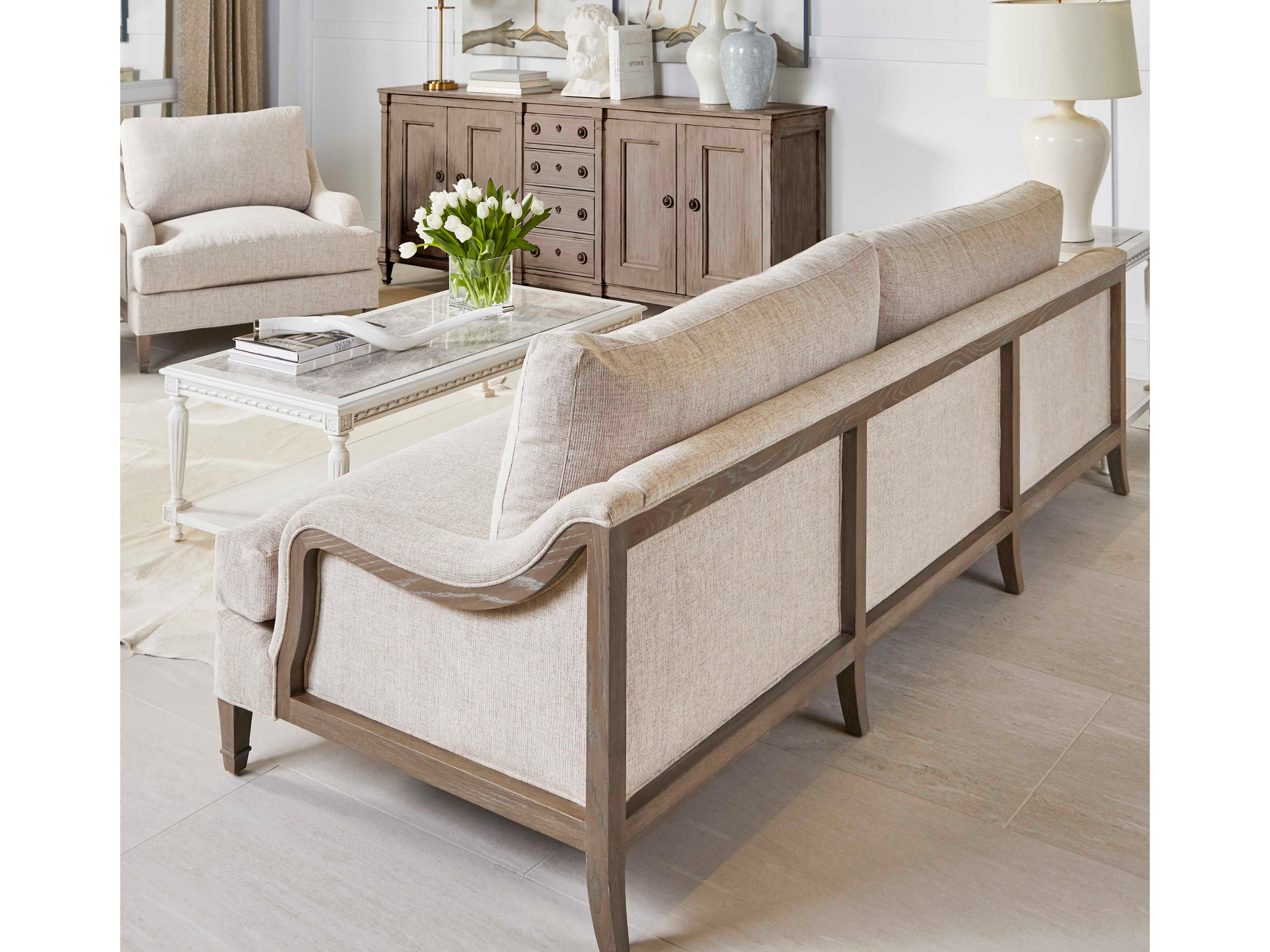 A.R.T. Furniture Tresco Upholstery Smoaked Brown Beige Upholstered Sofa