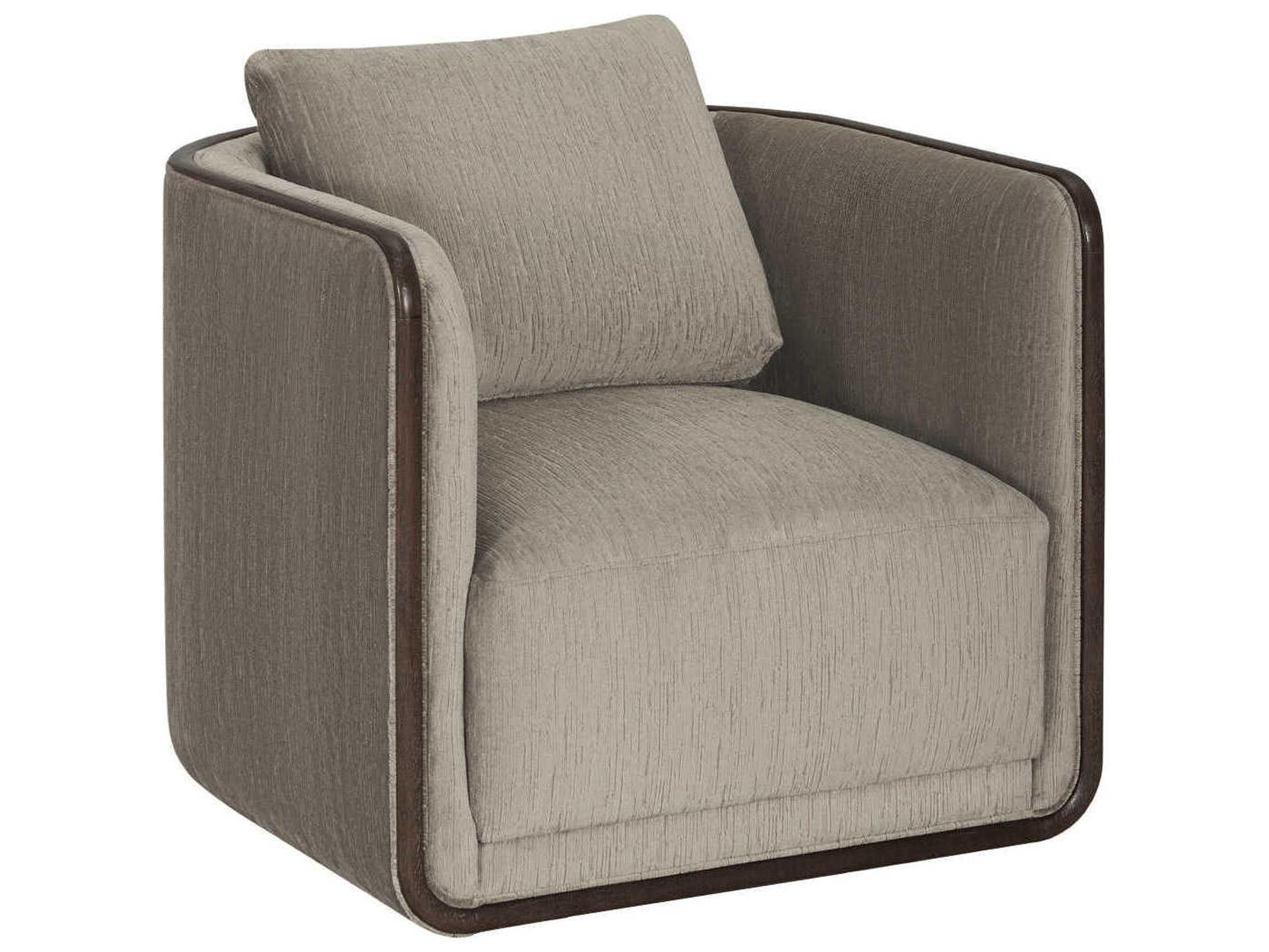 Sagrada Swivel Brown Fabric Accent Chair