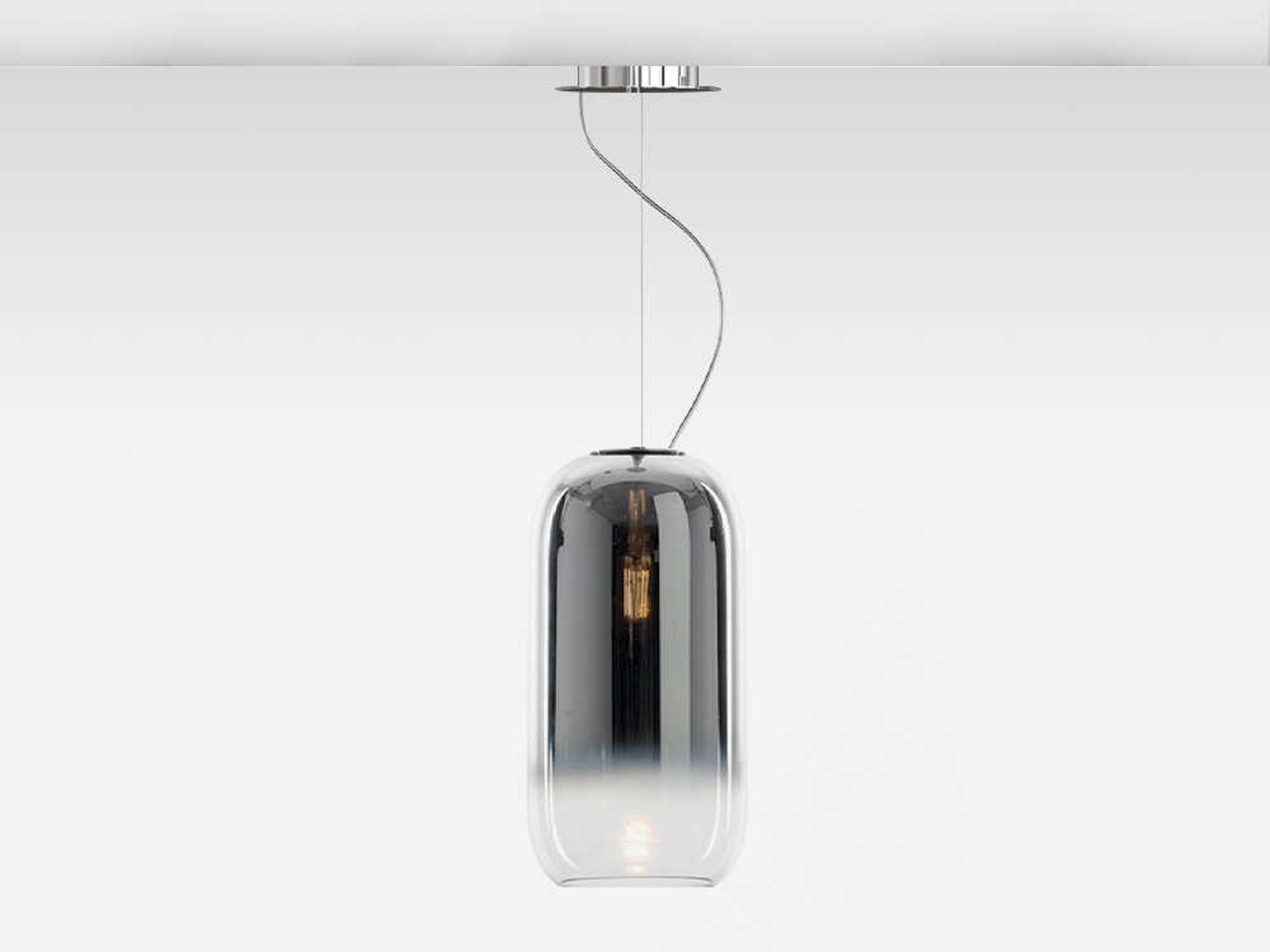 Artemide Gople Silver Chrome Cylinder Mini Pendant