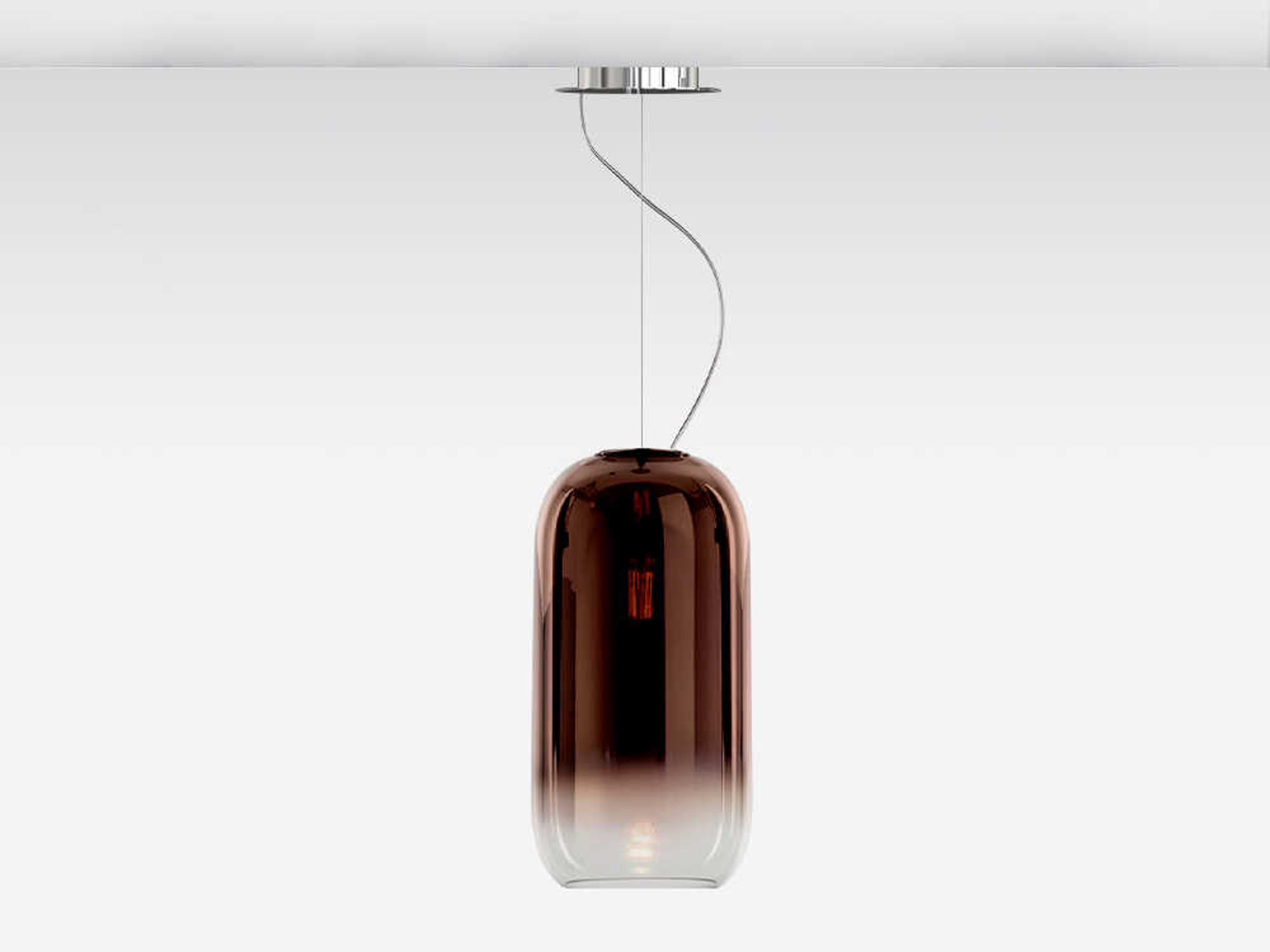 Artemide Gople Copper Chrome Cylinder Mini Pendant