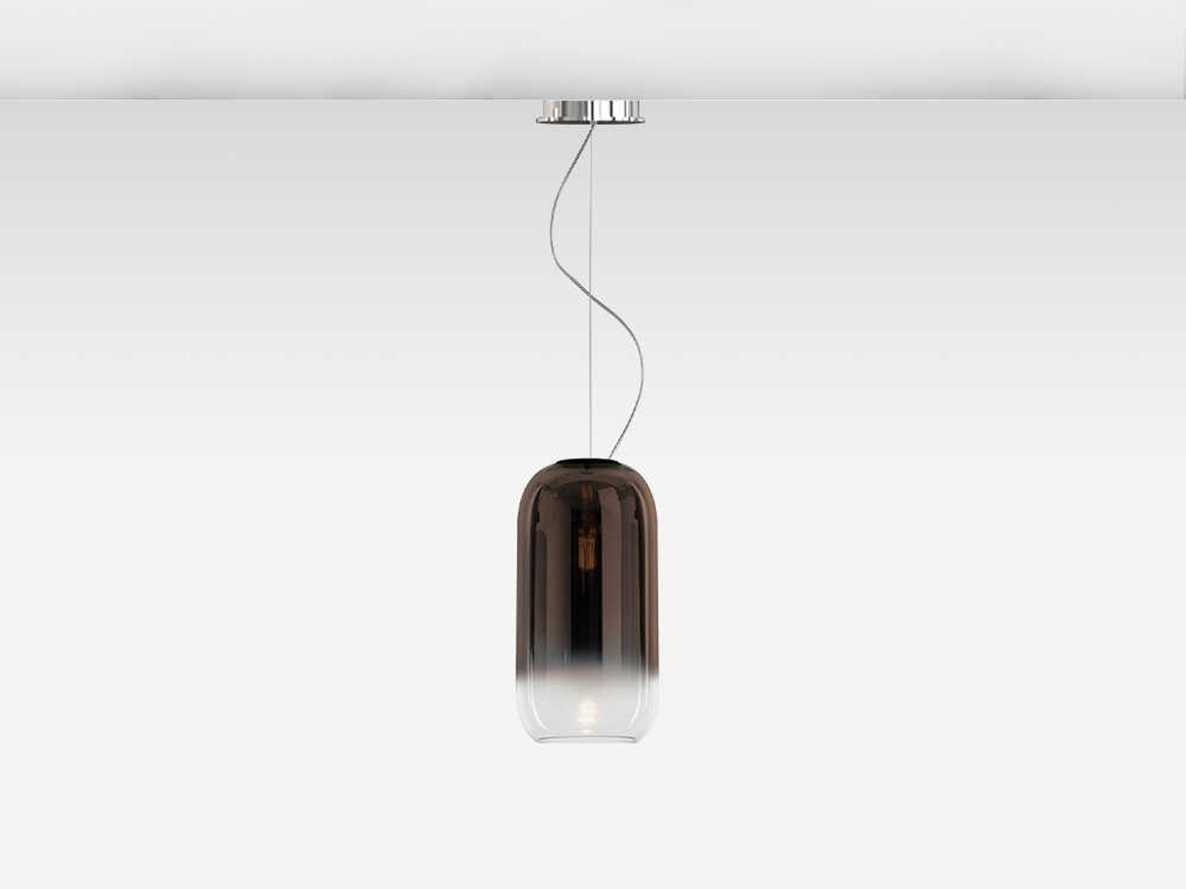 Artemide Gople Mini Bronze Chrome Cylinder Mini Pendant