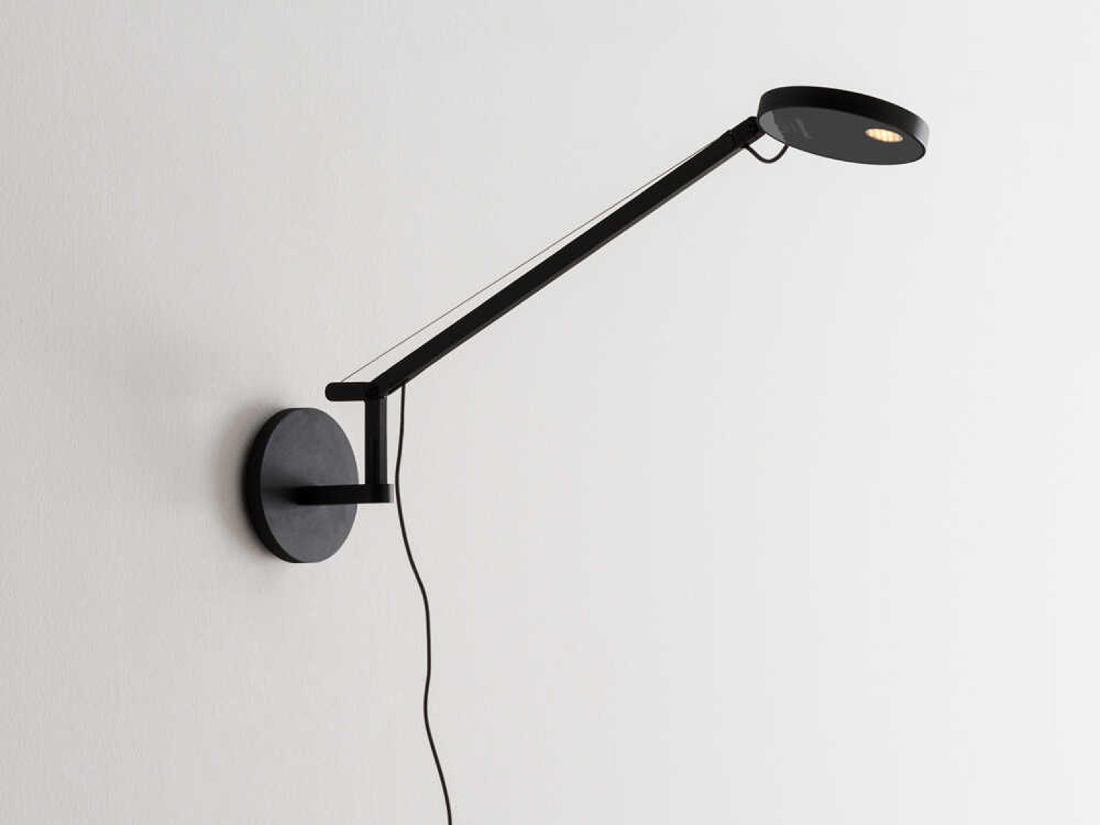 Demetra Micro Wall Sconce in Matte Black an Adjustable Modern Light