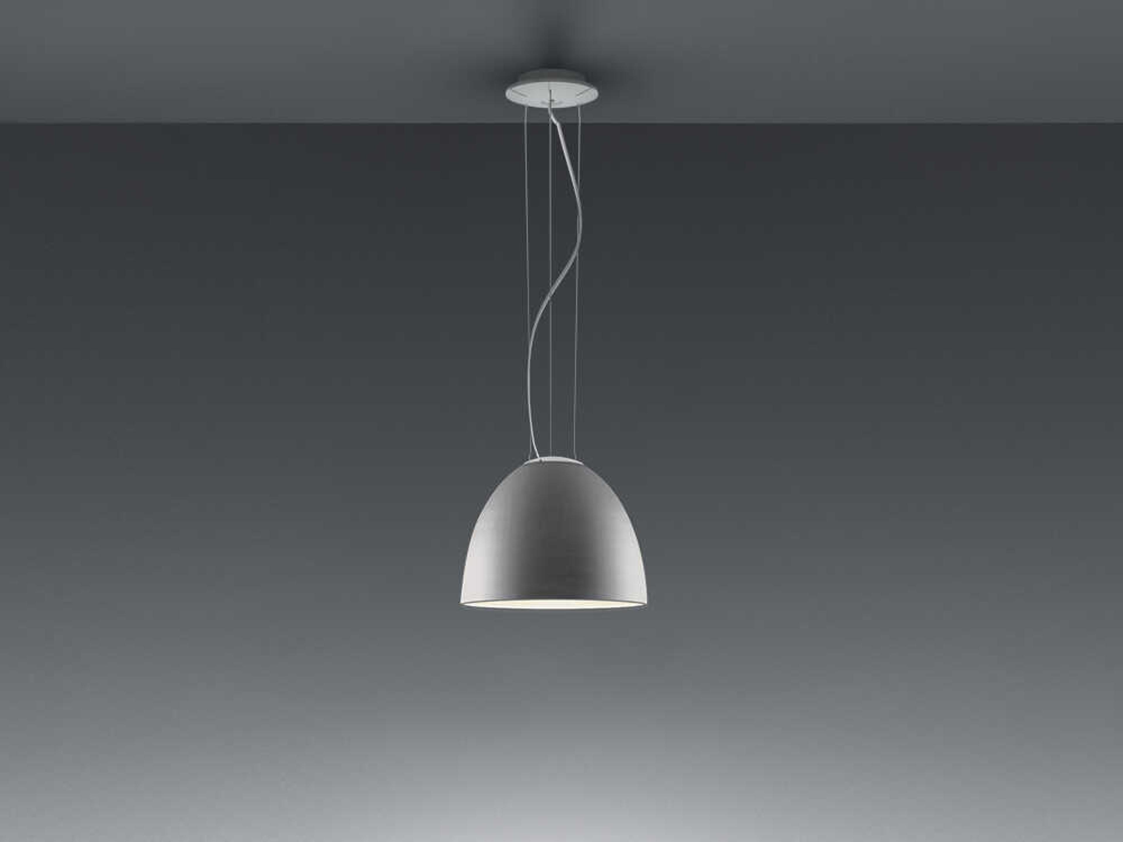 Artemide Nur Mini Aluminum Silver Dome Pendant