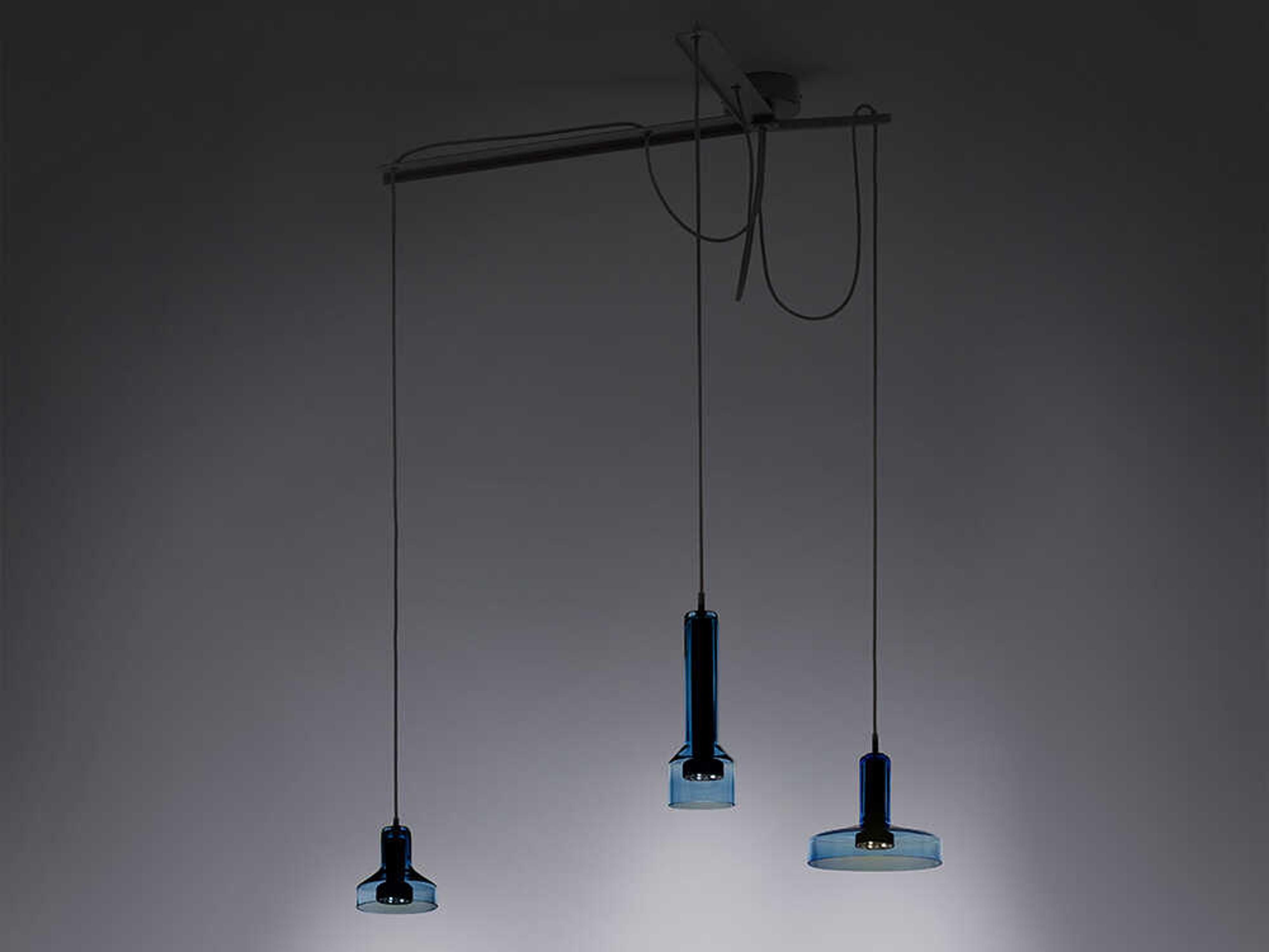 Artemide Stab 3-Light Acqua Clear Blue Island Pendant
