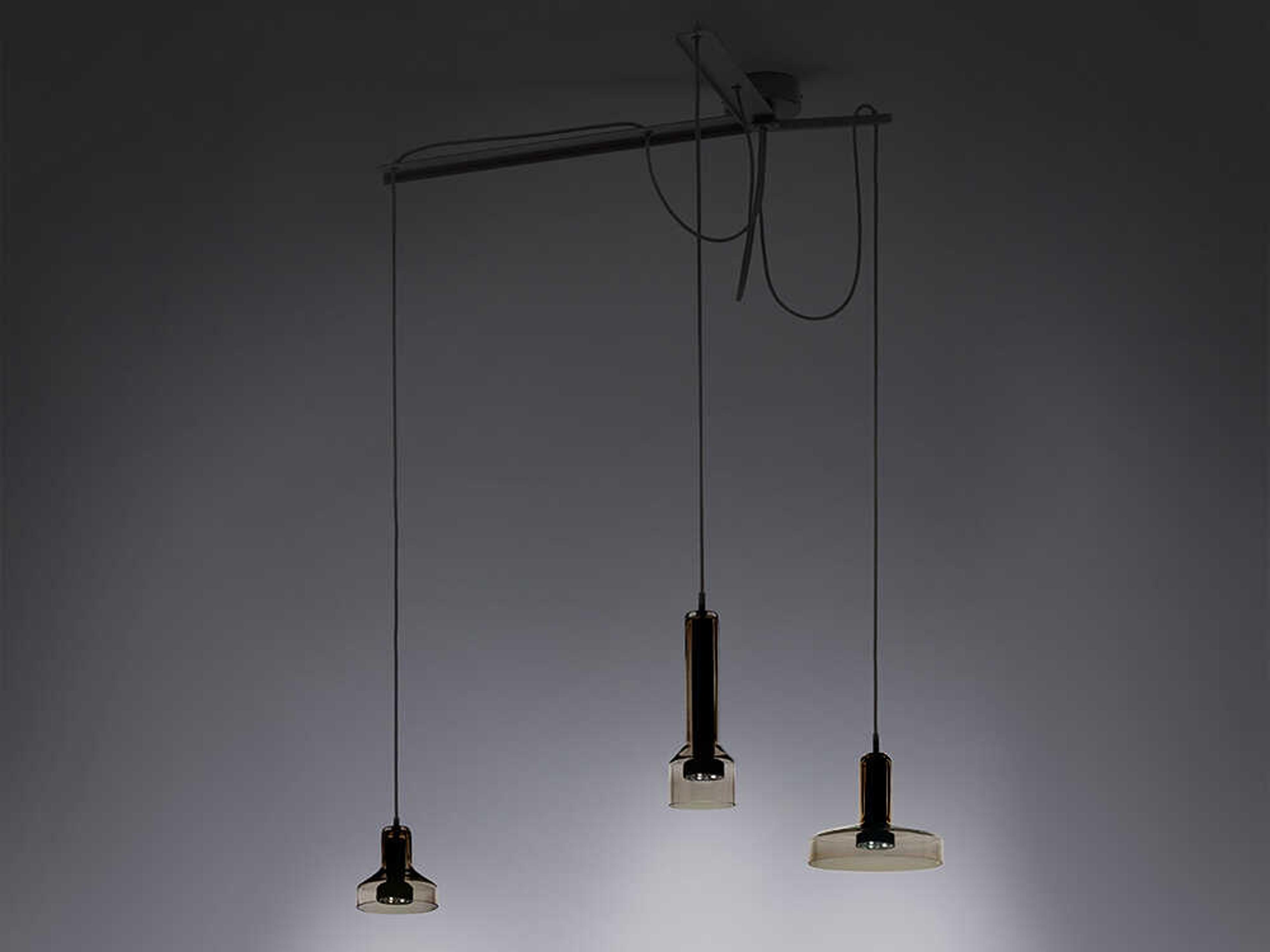 Artemide Stab 3-Light Brown Clear Island Pendant