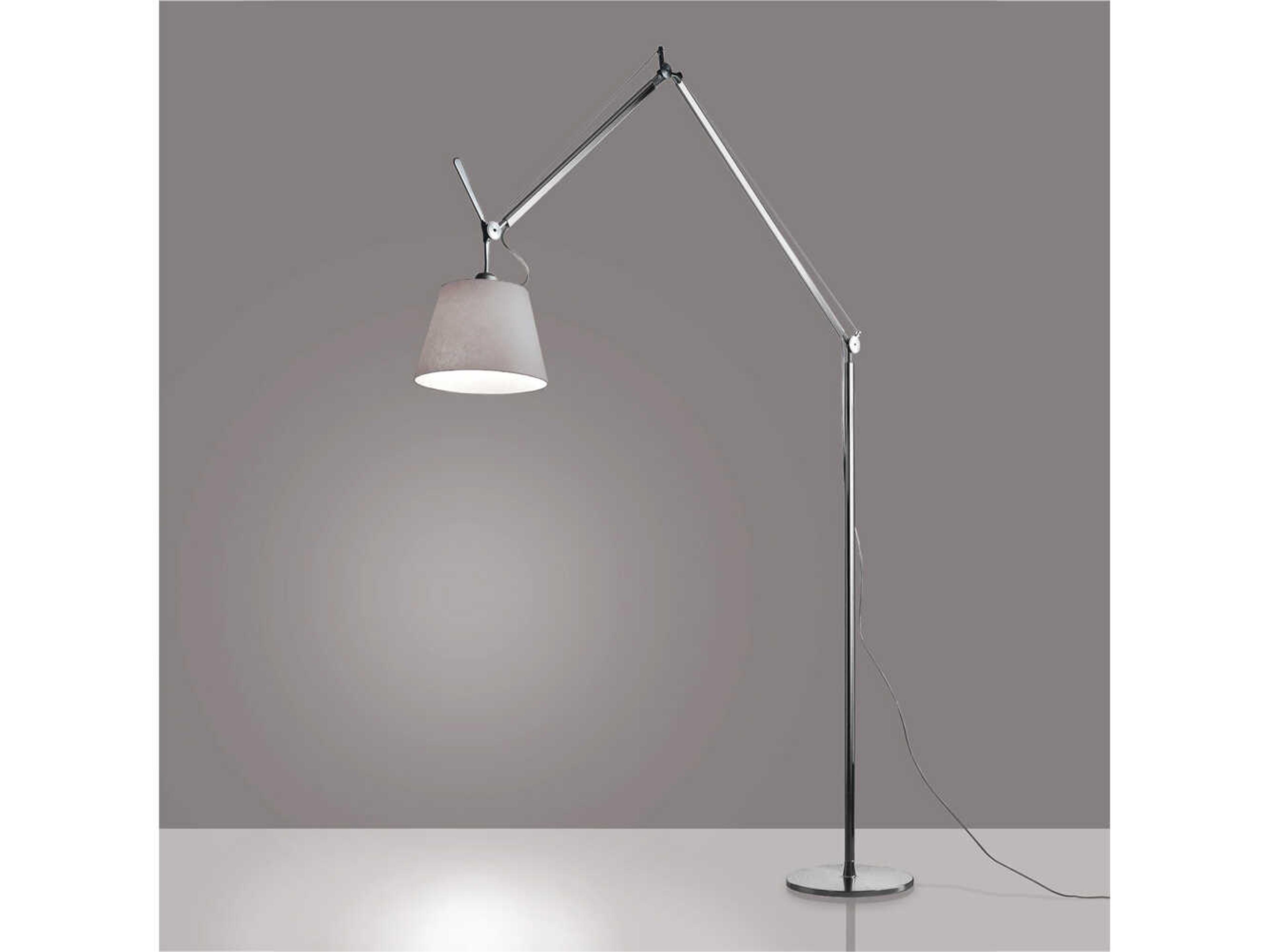 Tolomeo Mega Floor Lamp in Silver Fiber