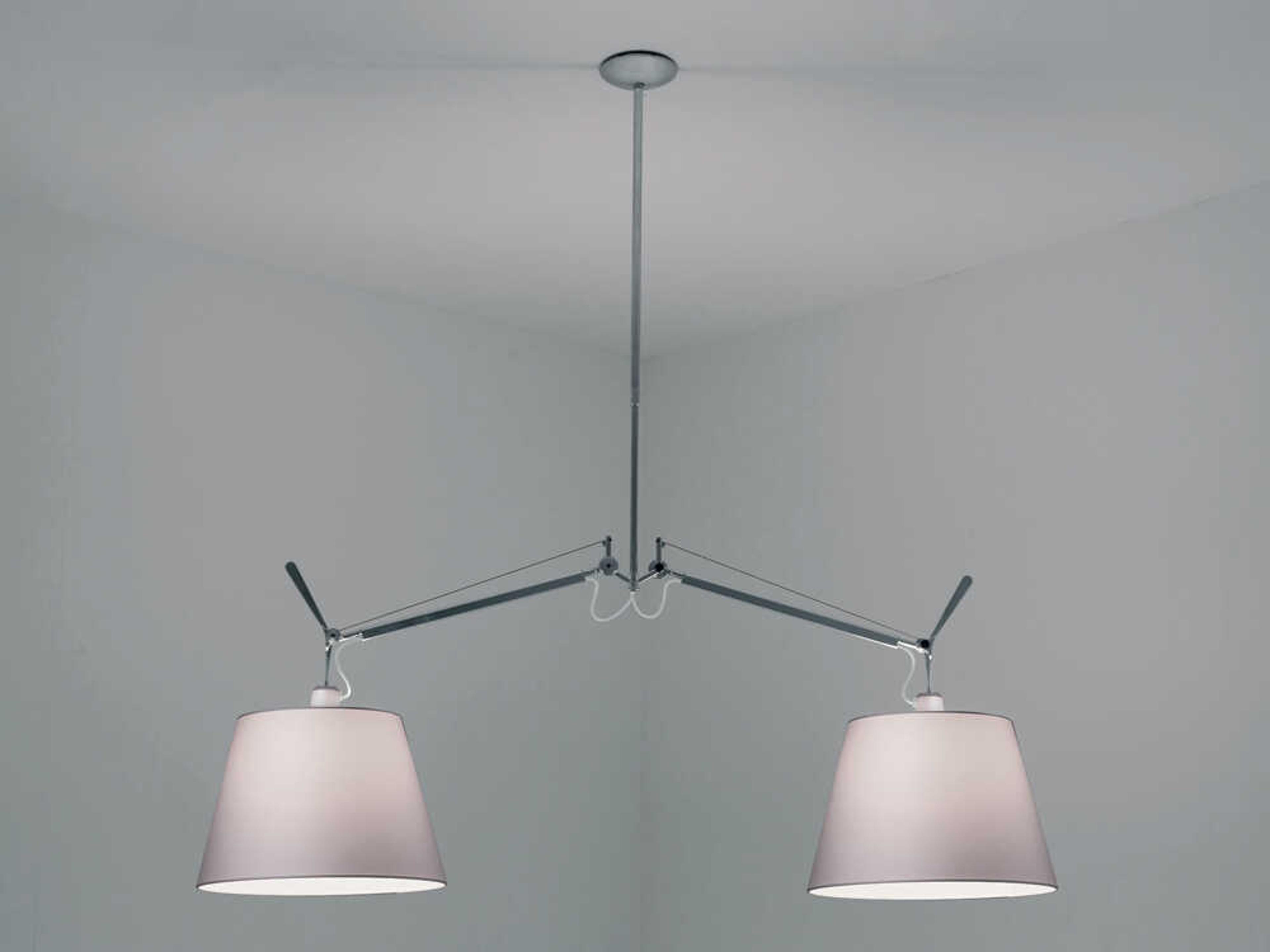 Artemide Tolomeo Double 2-Light Aluminum Steel Island Pendant