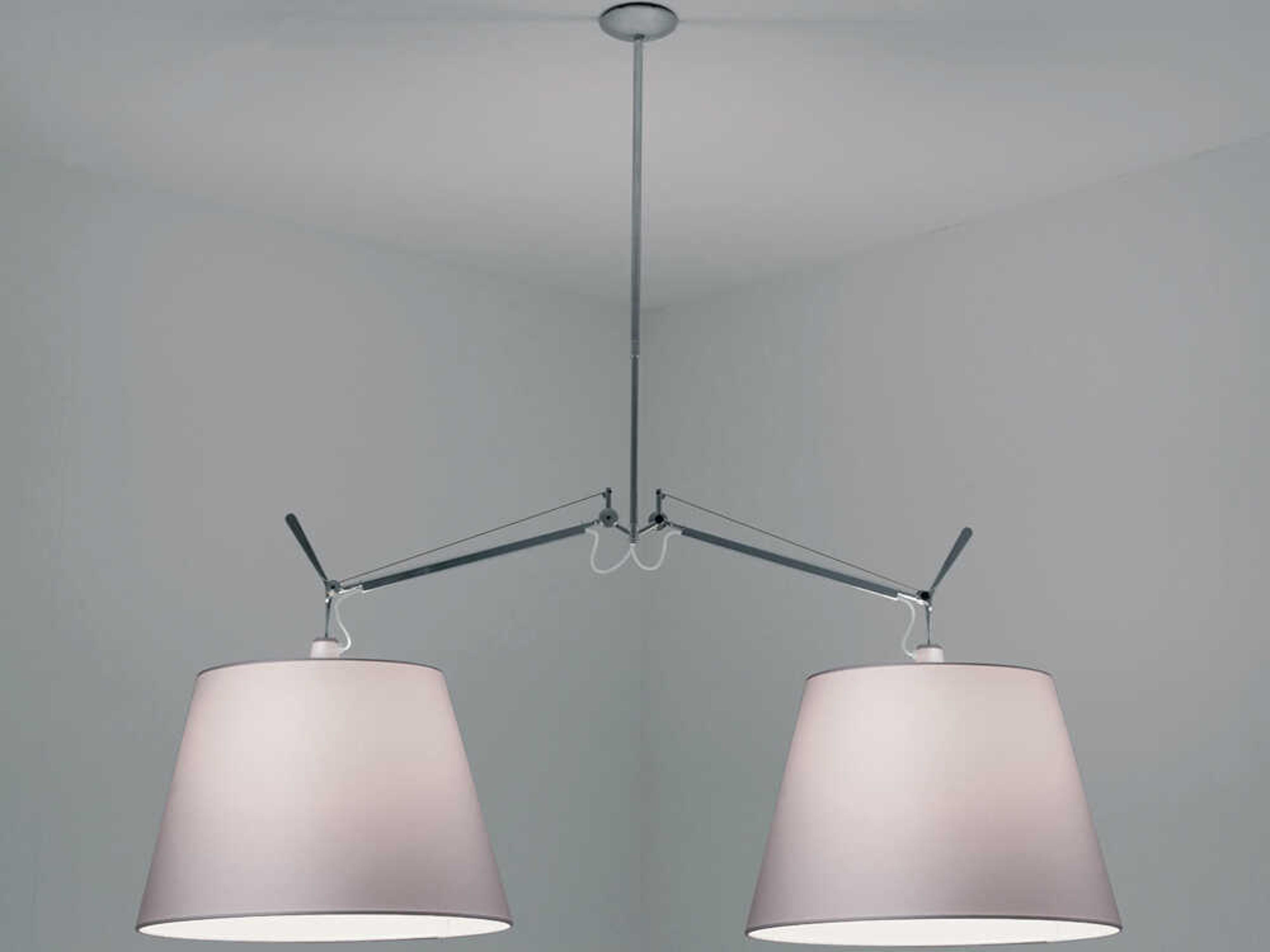 Artemide Tolomeo Double 2-Light Aluminum Steel Island Pendant