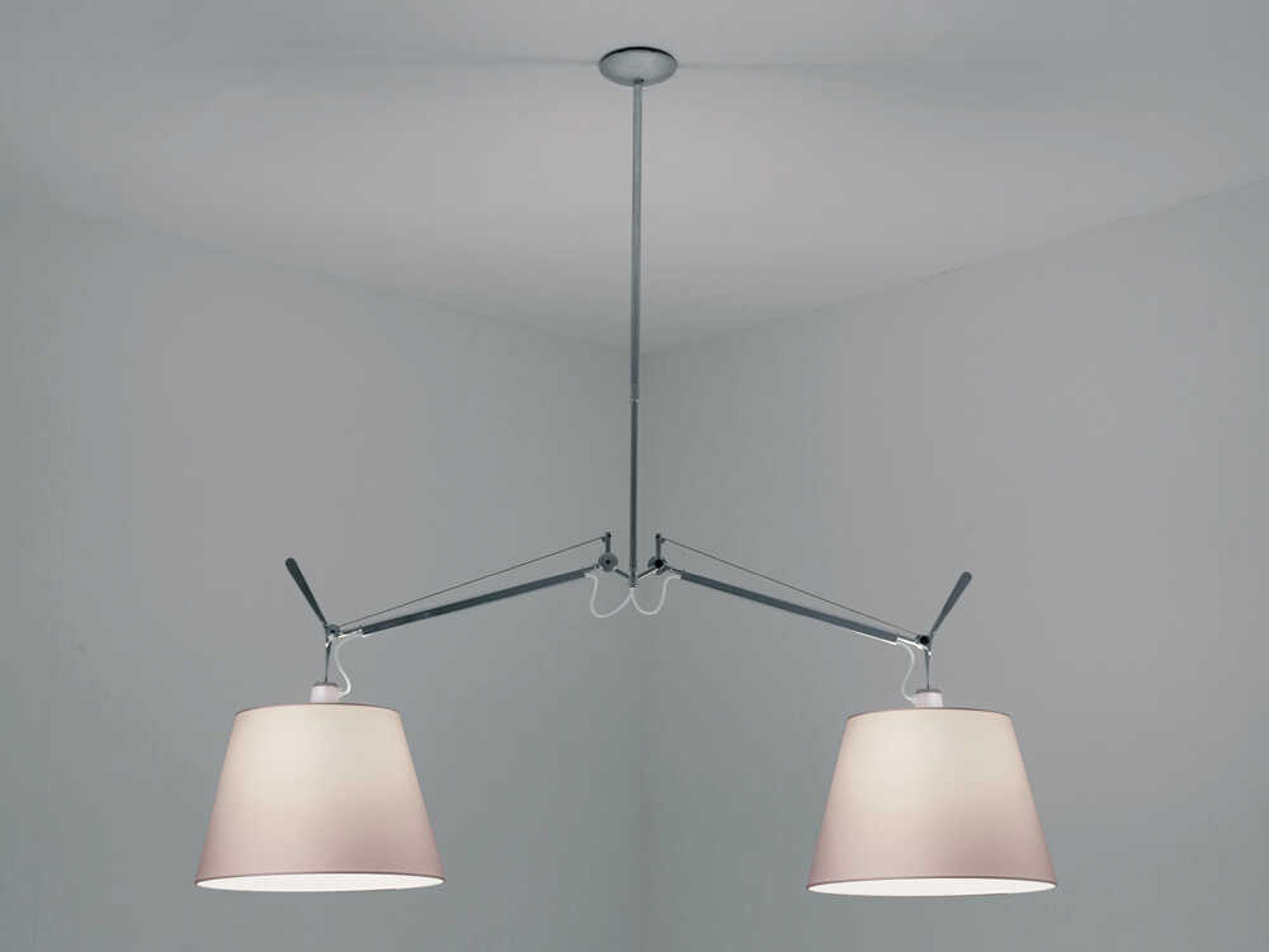 Artemide Tolomeo Double 2-Light Aluminum Steel Island Pendant