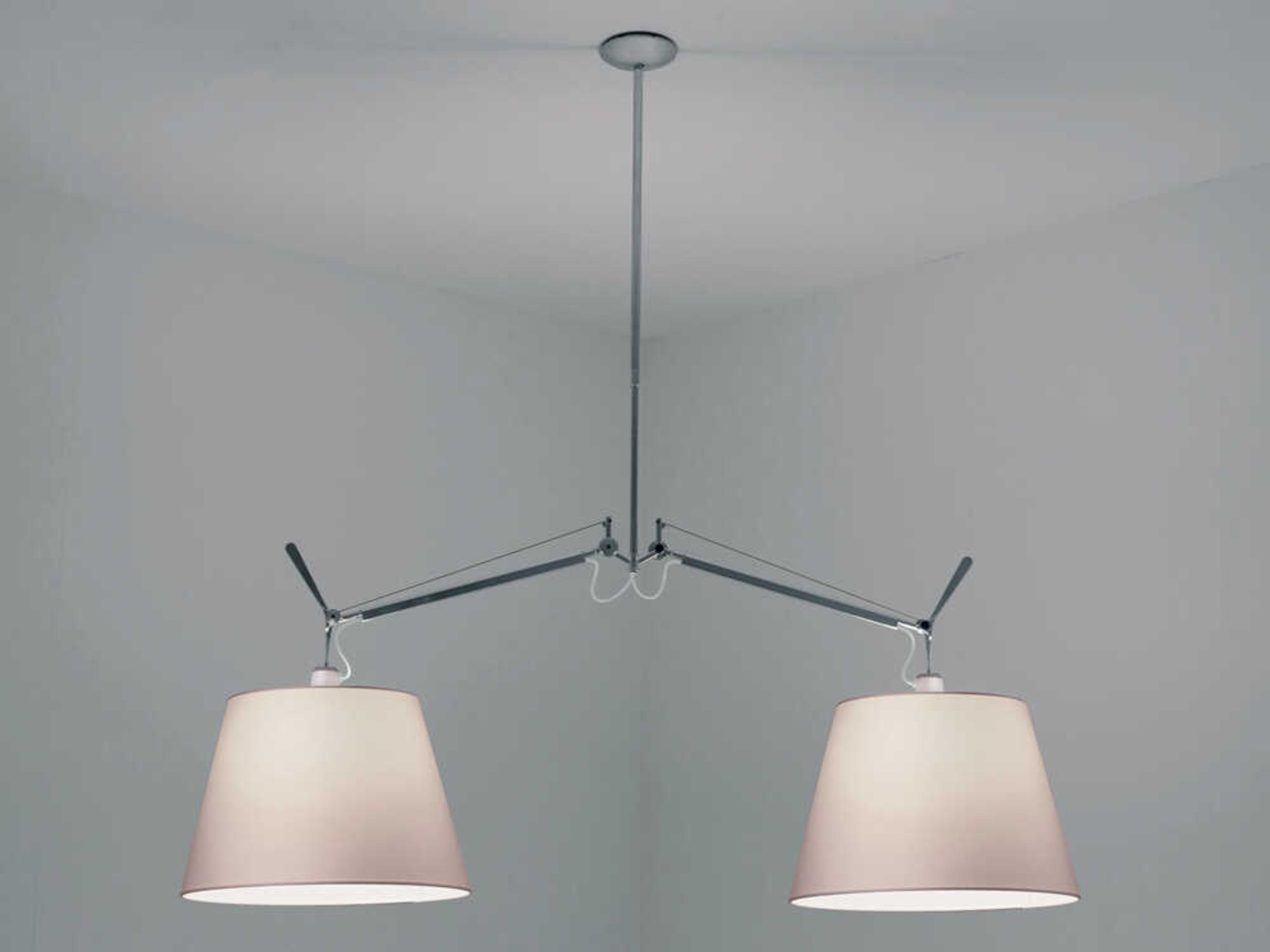 Artemide Tolomeo Double 2-Light Aluminum Steel Island Pendant