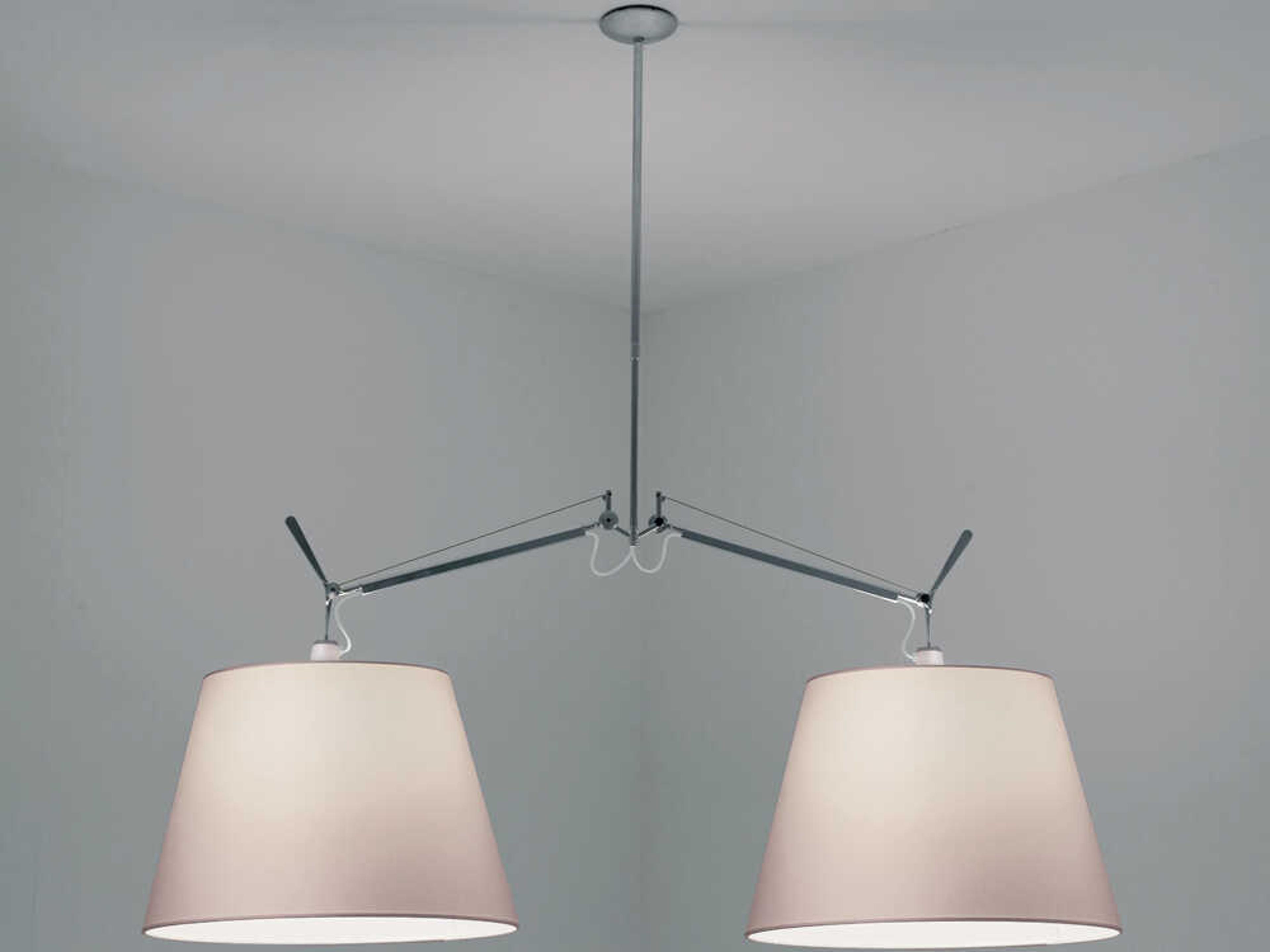 Artemide Tolomeo Double 2-Light Aluminum Steel Island Pendant