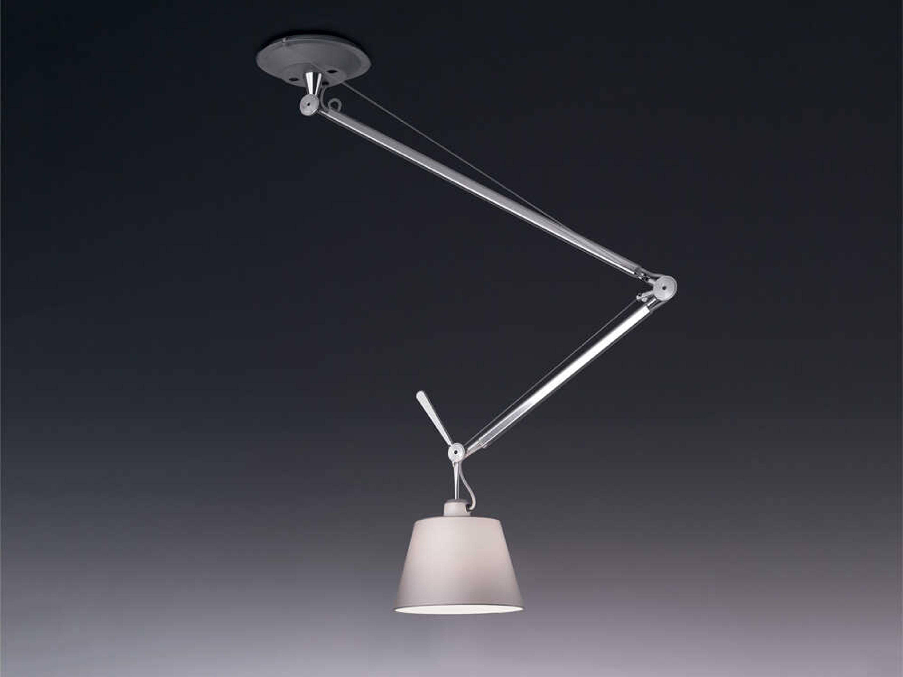 Tolomeo Double Shade Suspension Light in Grey Fiber