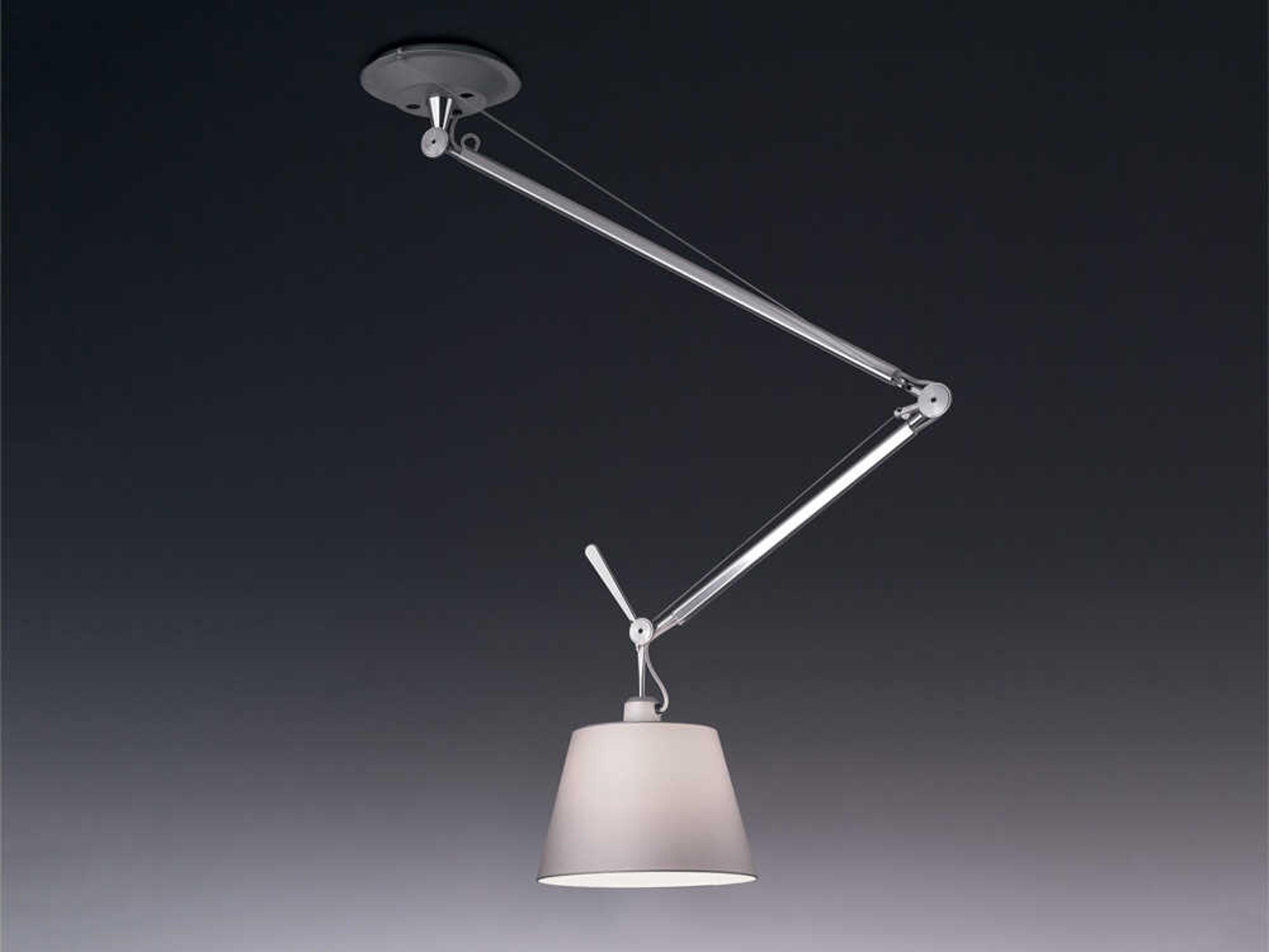 Artemide Tolomeo Off Center Silver Fiber Pendant