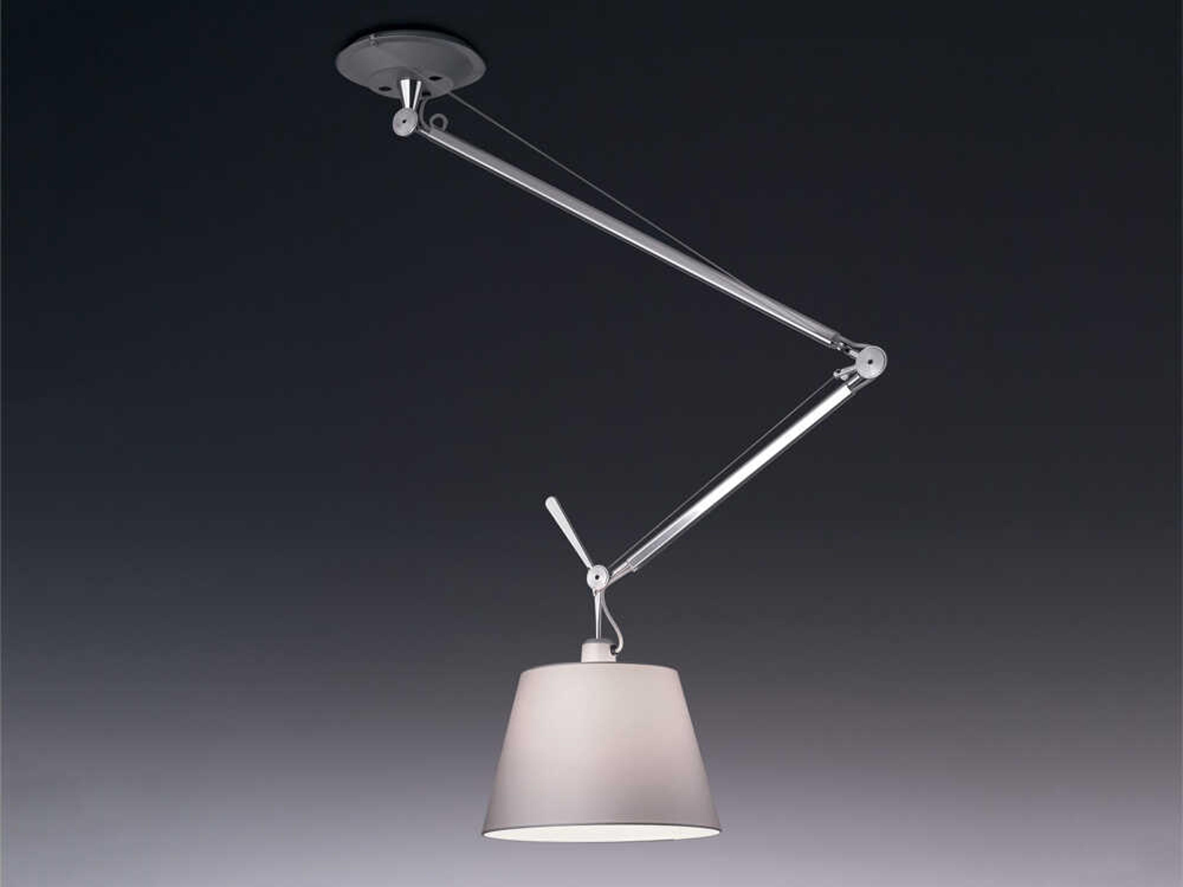 Artemide Tolomeo Off Center Silver Fiber Pendant