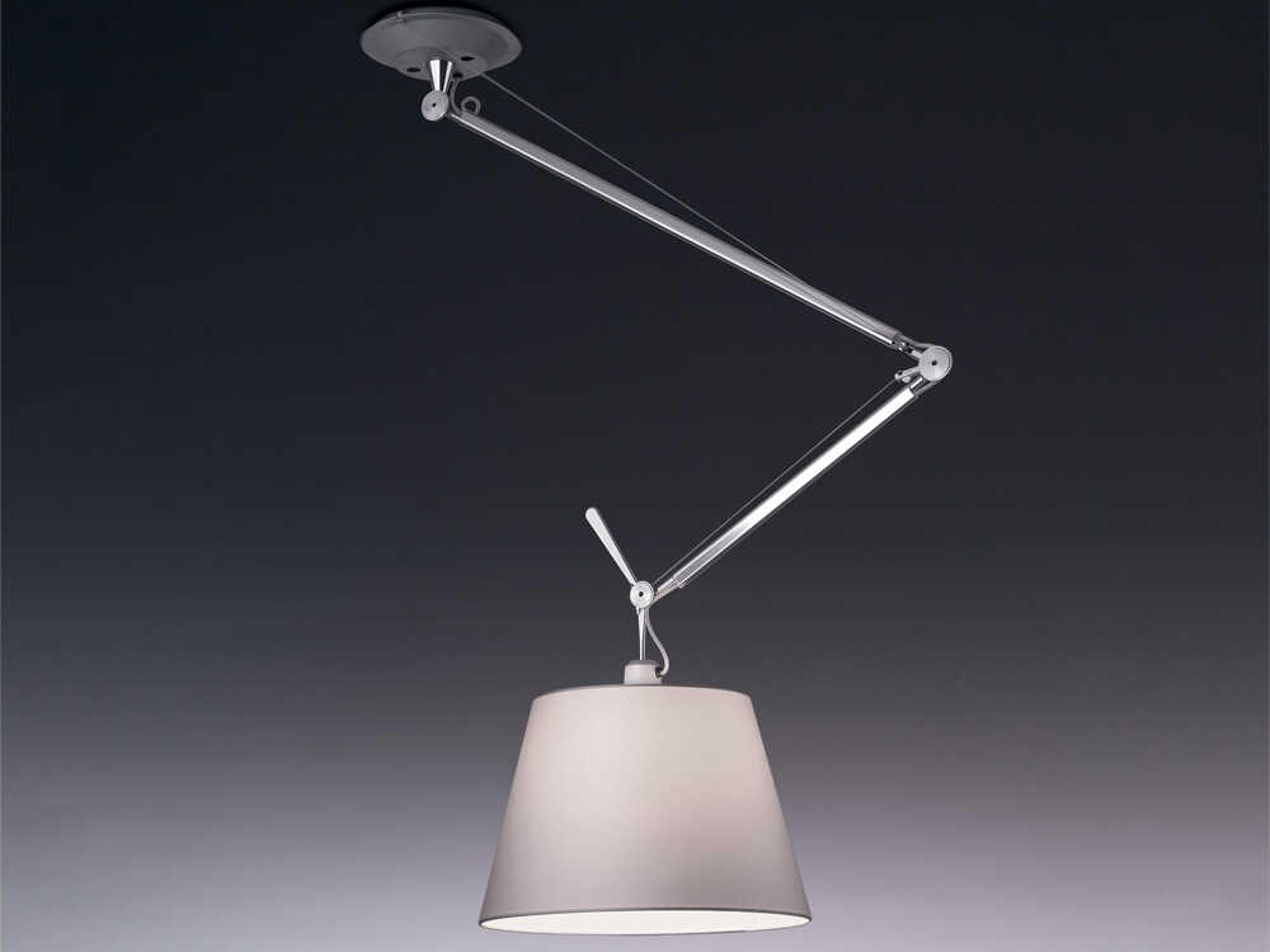 Artemide Tolomeo Off Center Silver Fiber Pendant