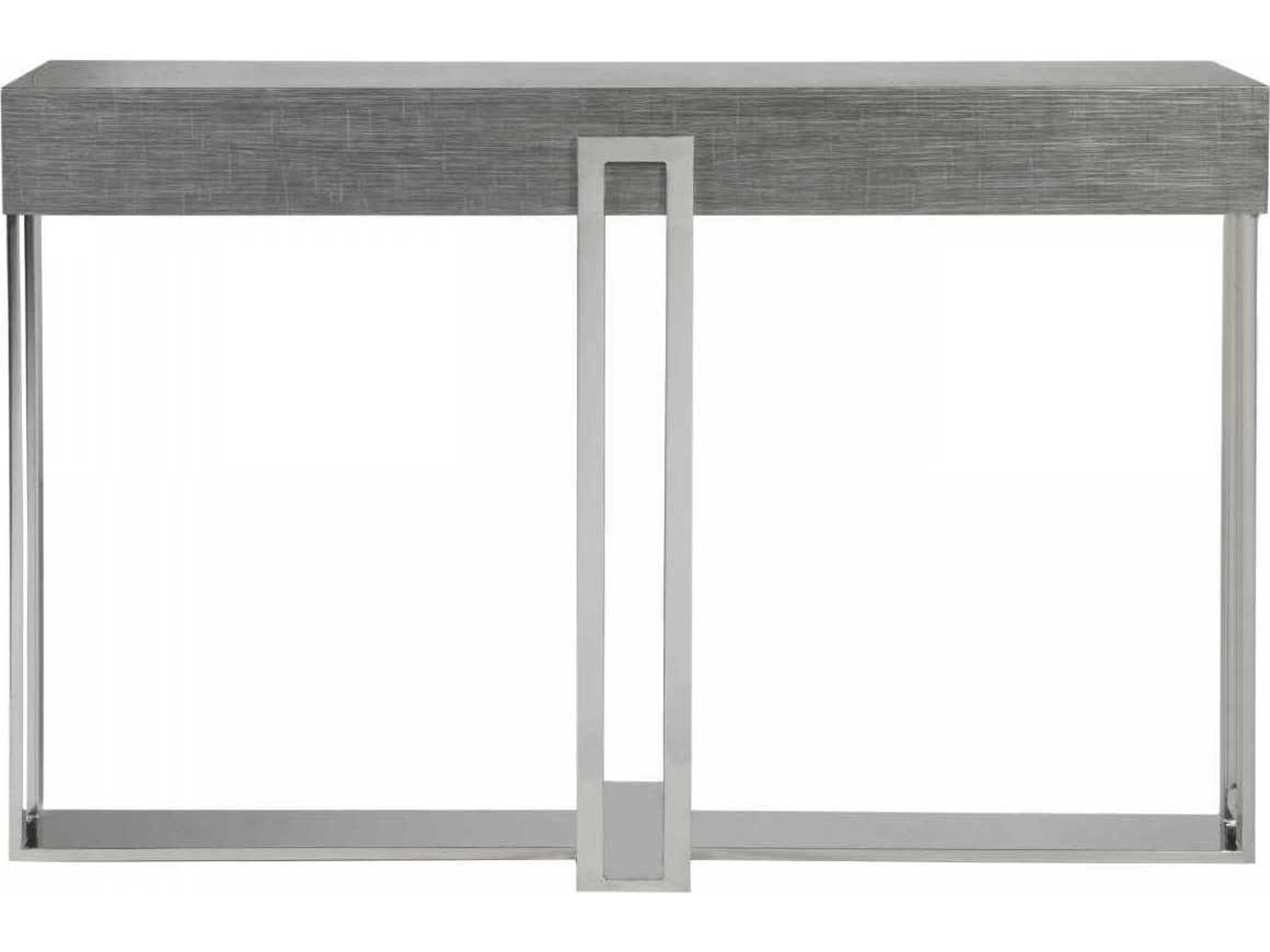 Artistica Signature Designs Iridium Rectangular Wood Gray Silver Polished Stainless Steel Console Table