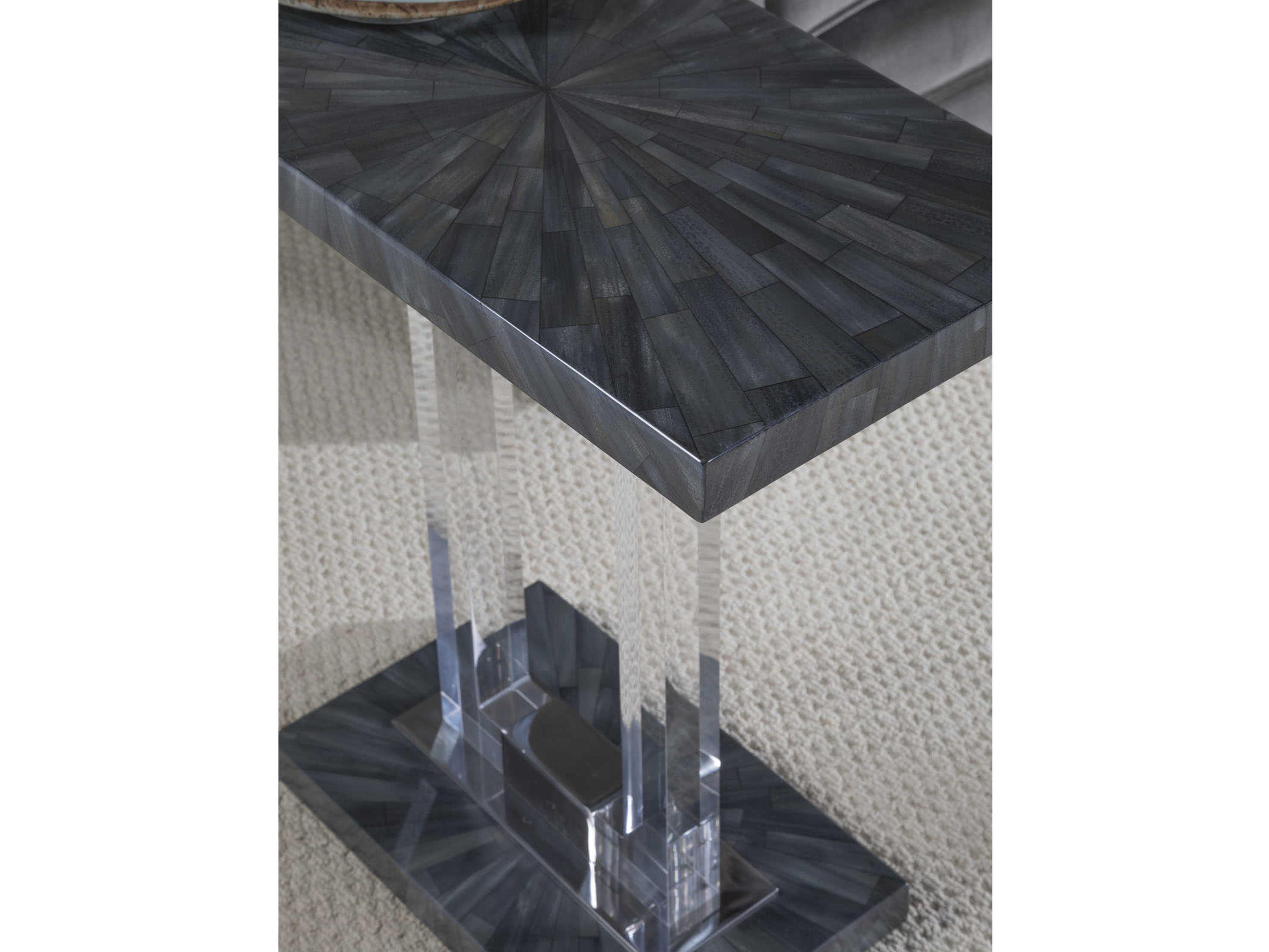 Artistica Signature Designs Litmus Rectangular Dusk Gray Acrylic End Table