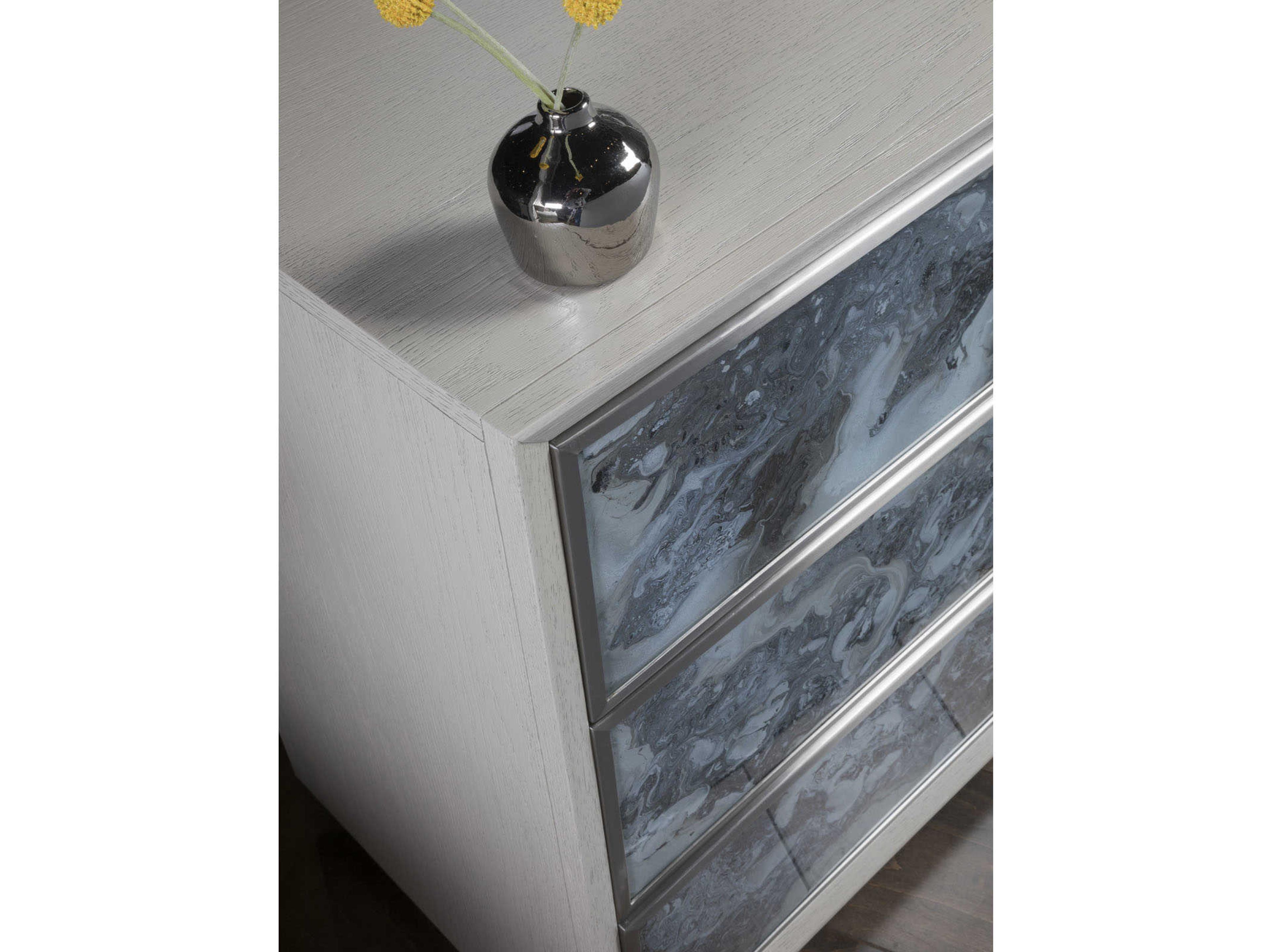Artistica Signature Designs 3-Drawers White Sandblasted Eglomise Beige Hardwood Accent Chest