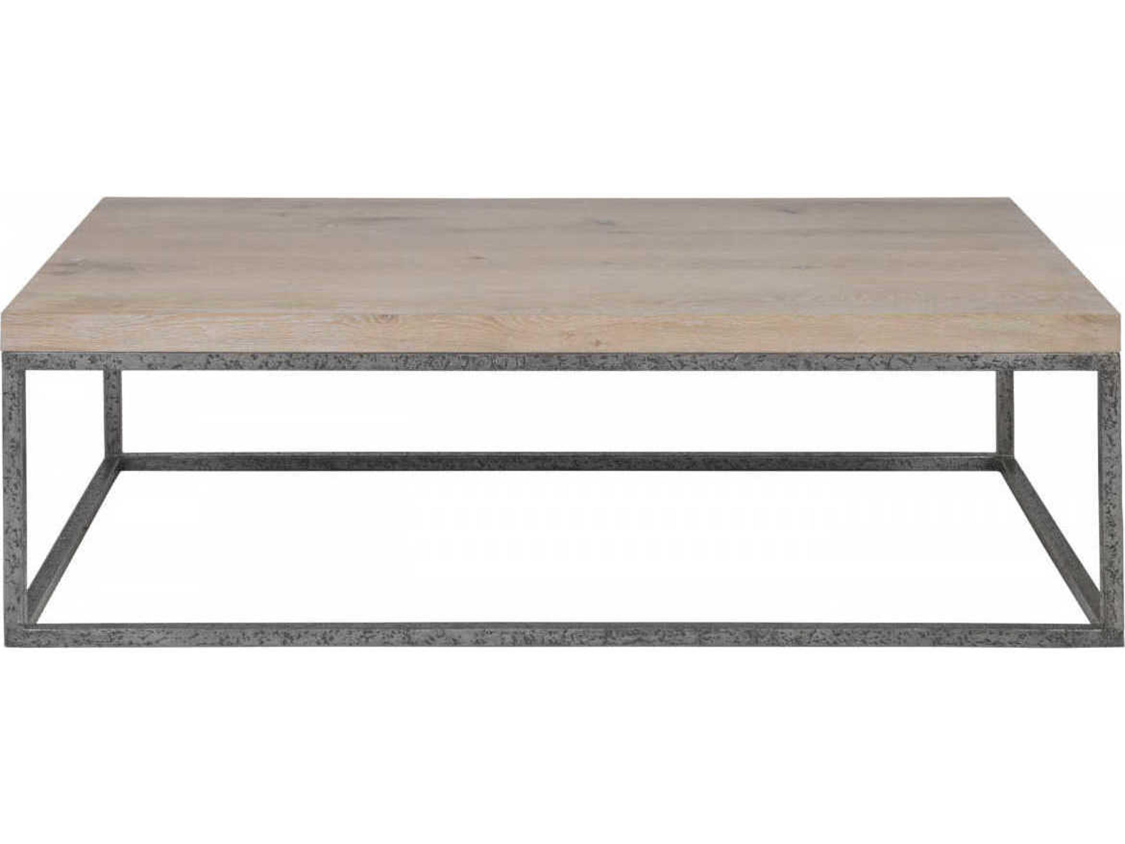 Artistica Signature Designs Foray Rectangular Wood Natural Waxed Distressed Iron Cocktail Table