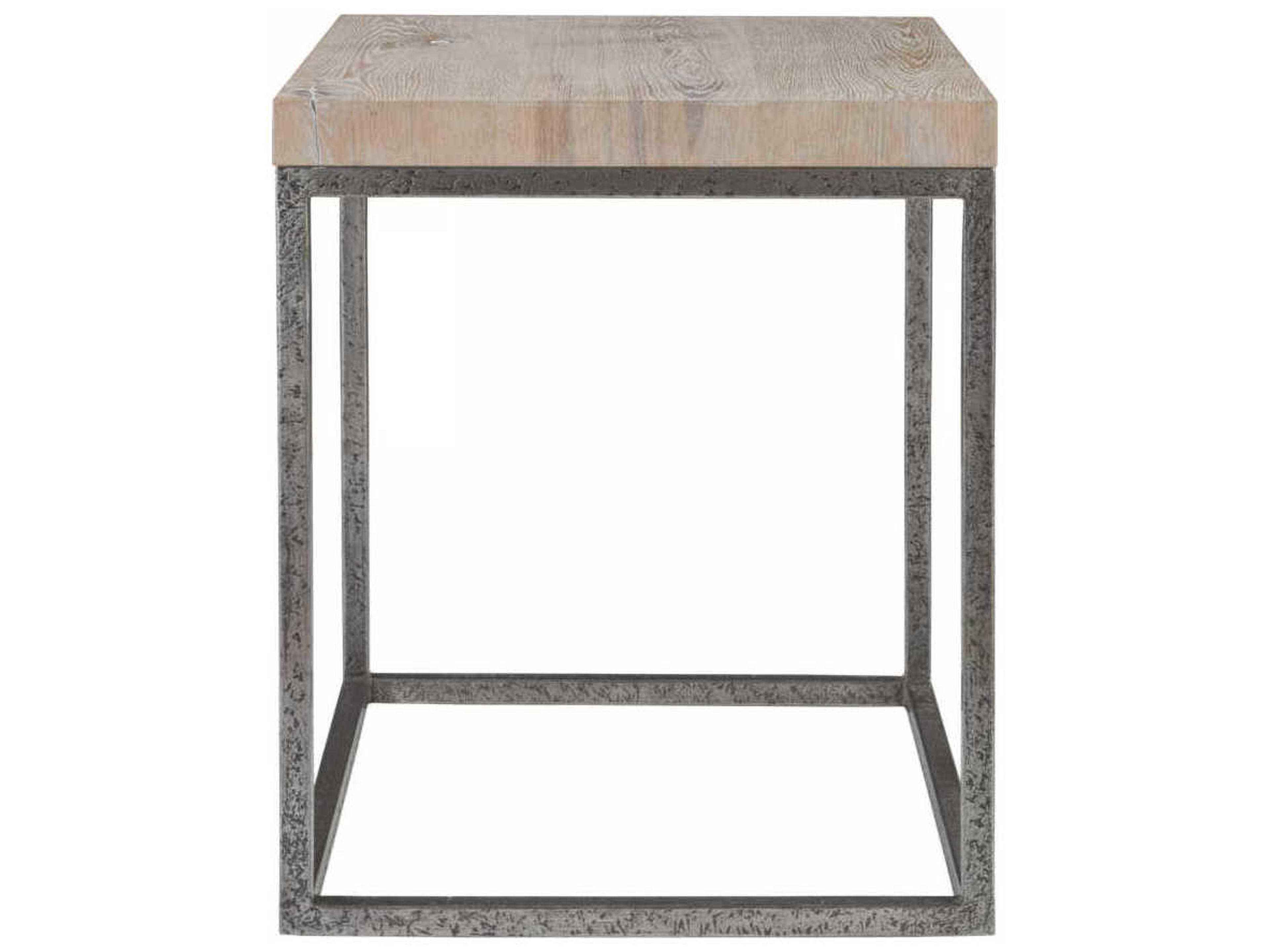 Artistica Signature Designs Foray Rectangular Wood Natural Waxed Distressed Iron End Table
