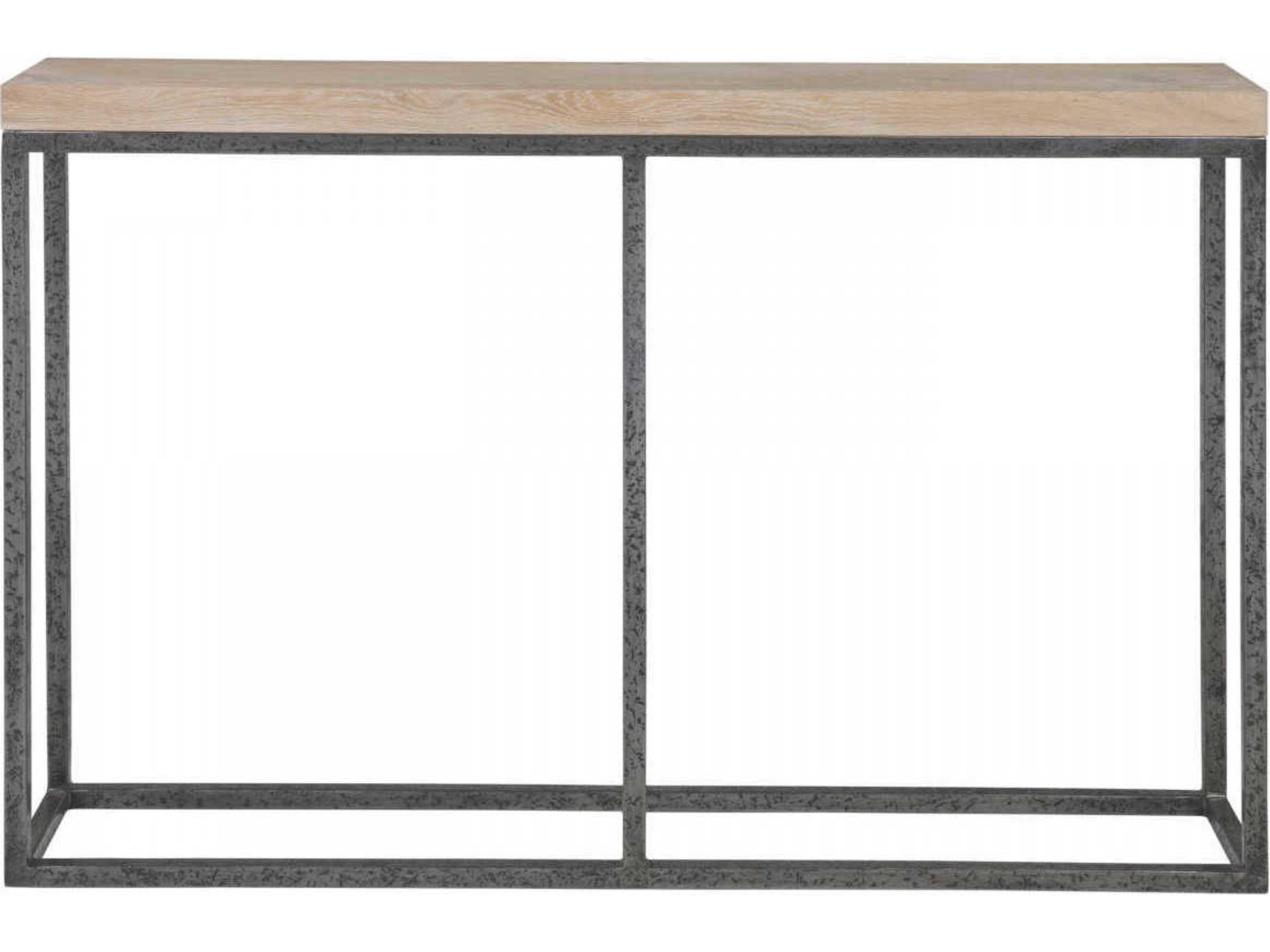 Artistica Signature Designs Foray Rectangular Wood Natural Waxed Distressed Iron Console Table