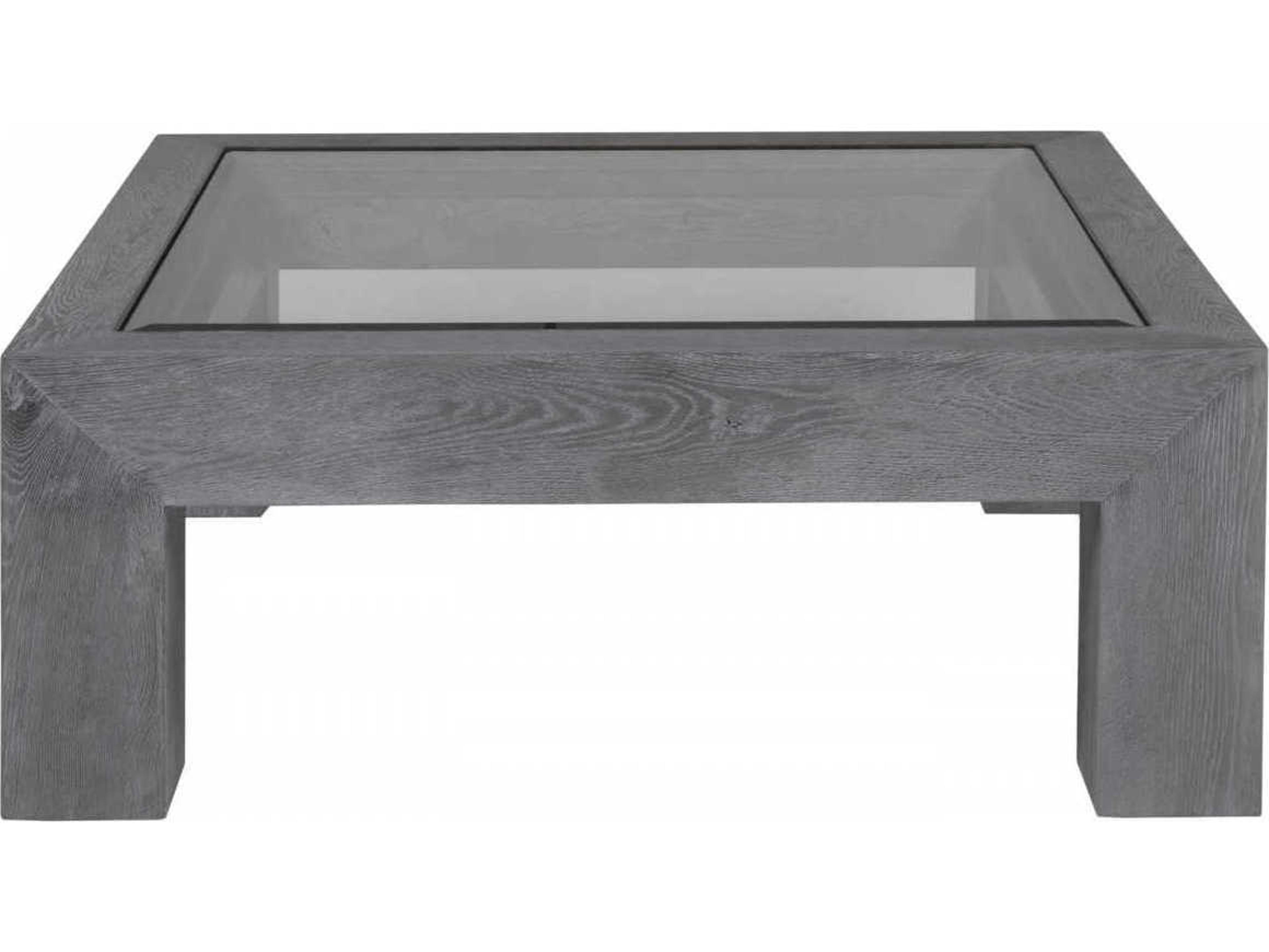 Artistica Signature Designs Accolade Square Beveled Glass Waxed Carbon Cocktail Table