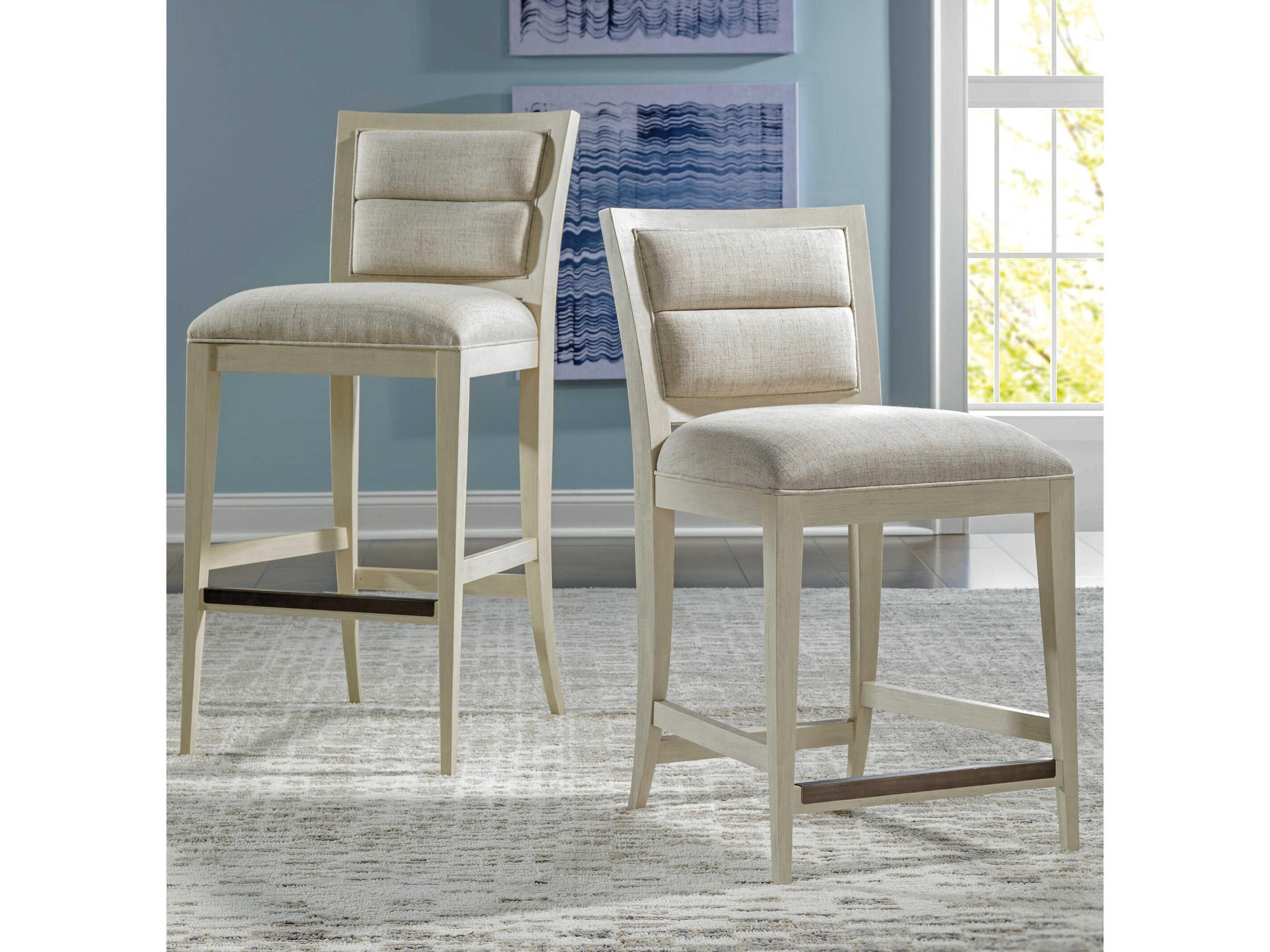 Artistica Stella Antiqued Upholstered Counter Stool