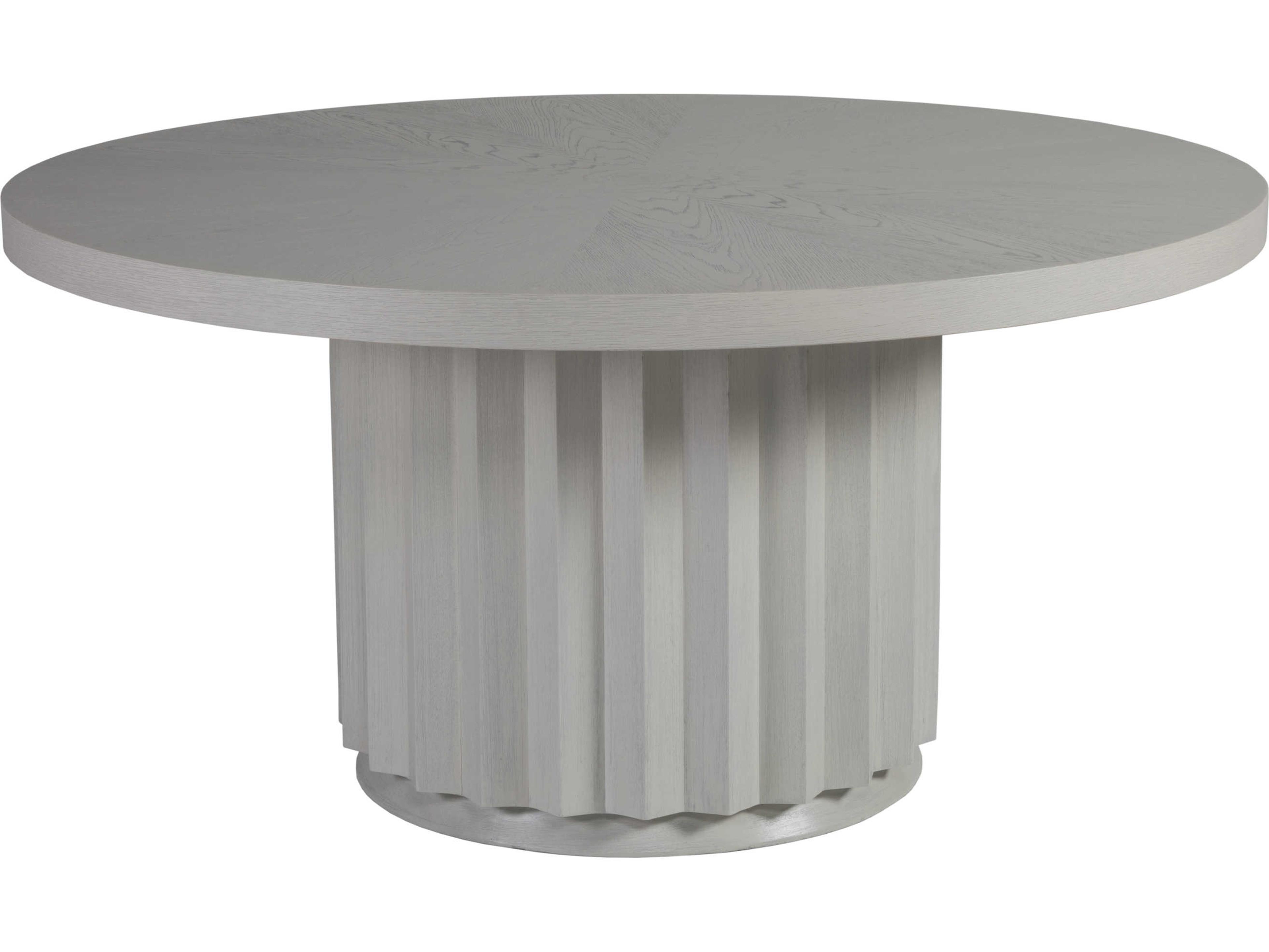 Signature Designs Sarto Round Wood Sandblasted Cerused White Grey Dining Table