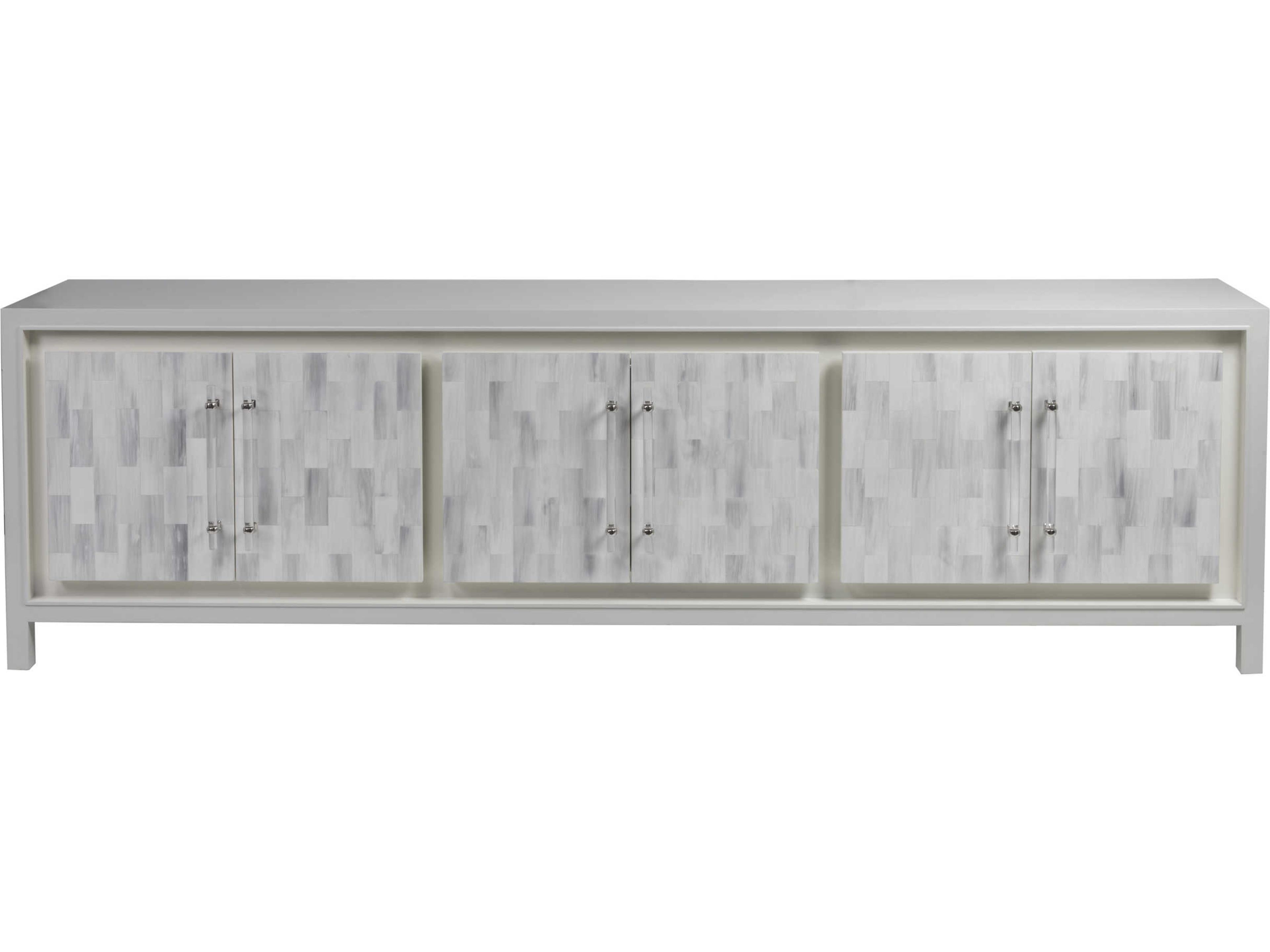Artistica Signature Designs Elation Long 99" Light Gray White Bone Media Console
