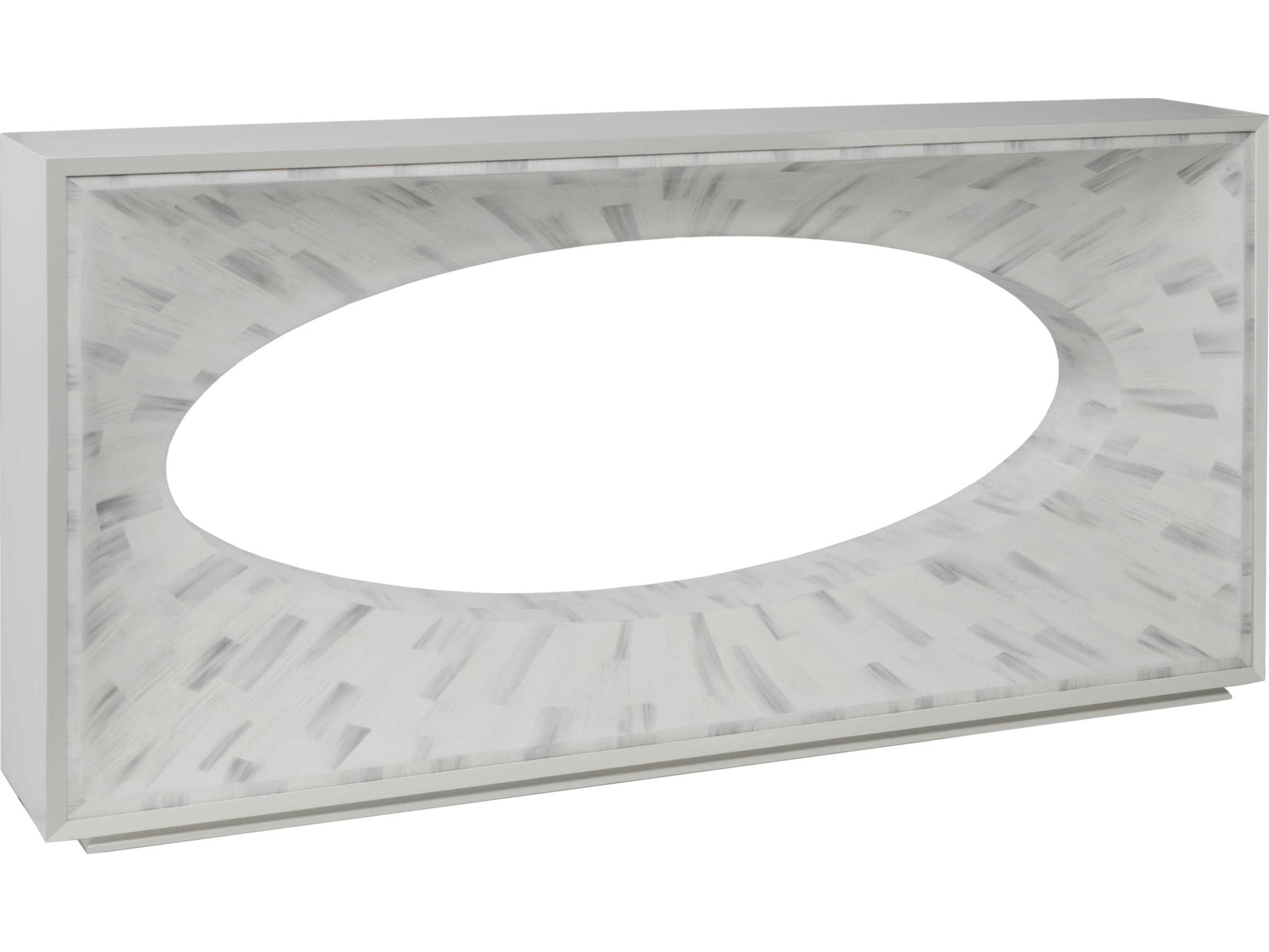 Signature Designs Elation Rectangular Wood Light Gray White Bone Console Table