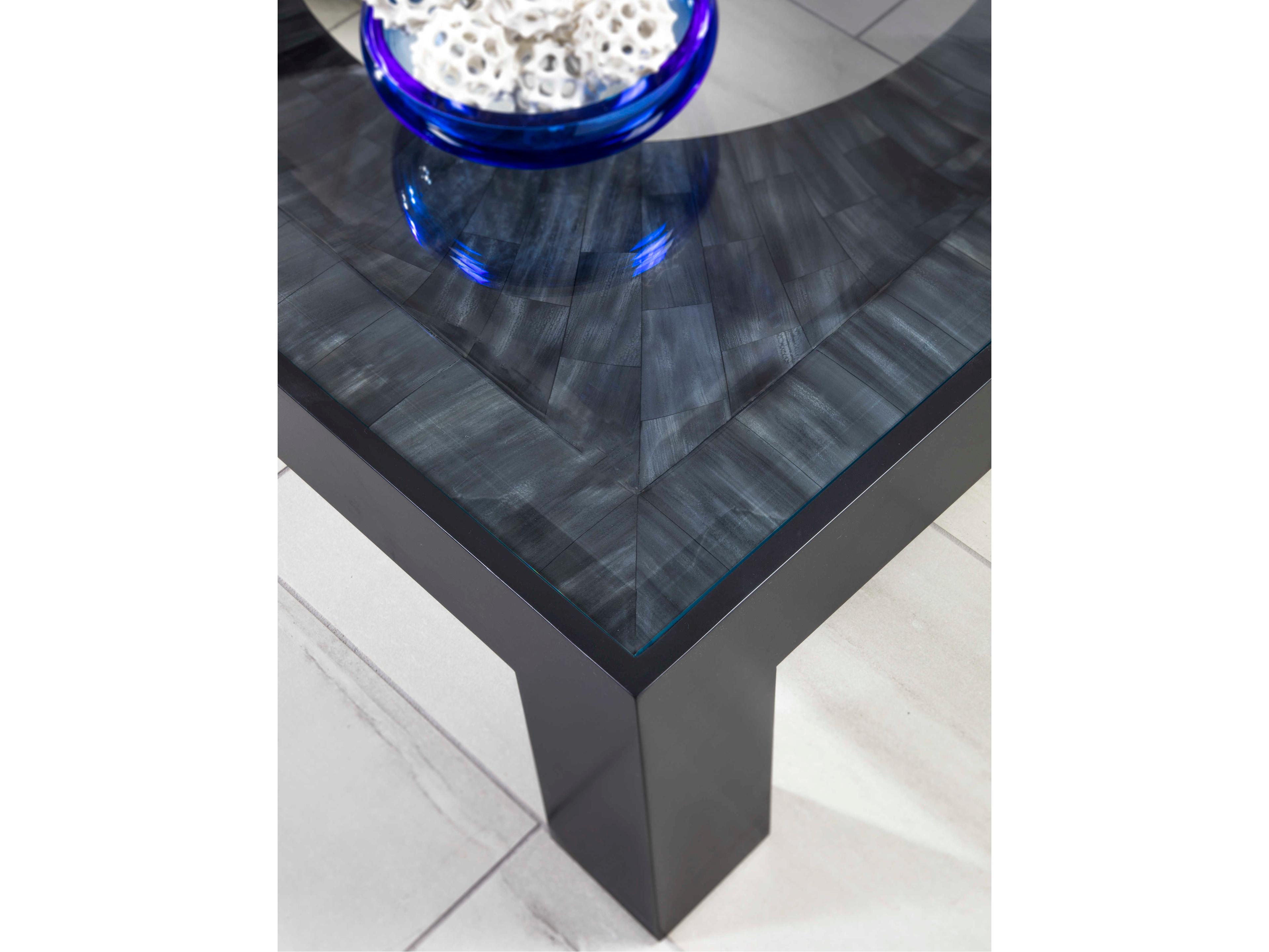 Artistica Signature Designs Elation Square Glass Dark Gray Bone Cocktail Table
