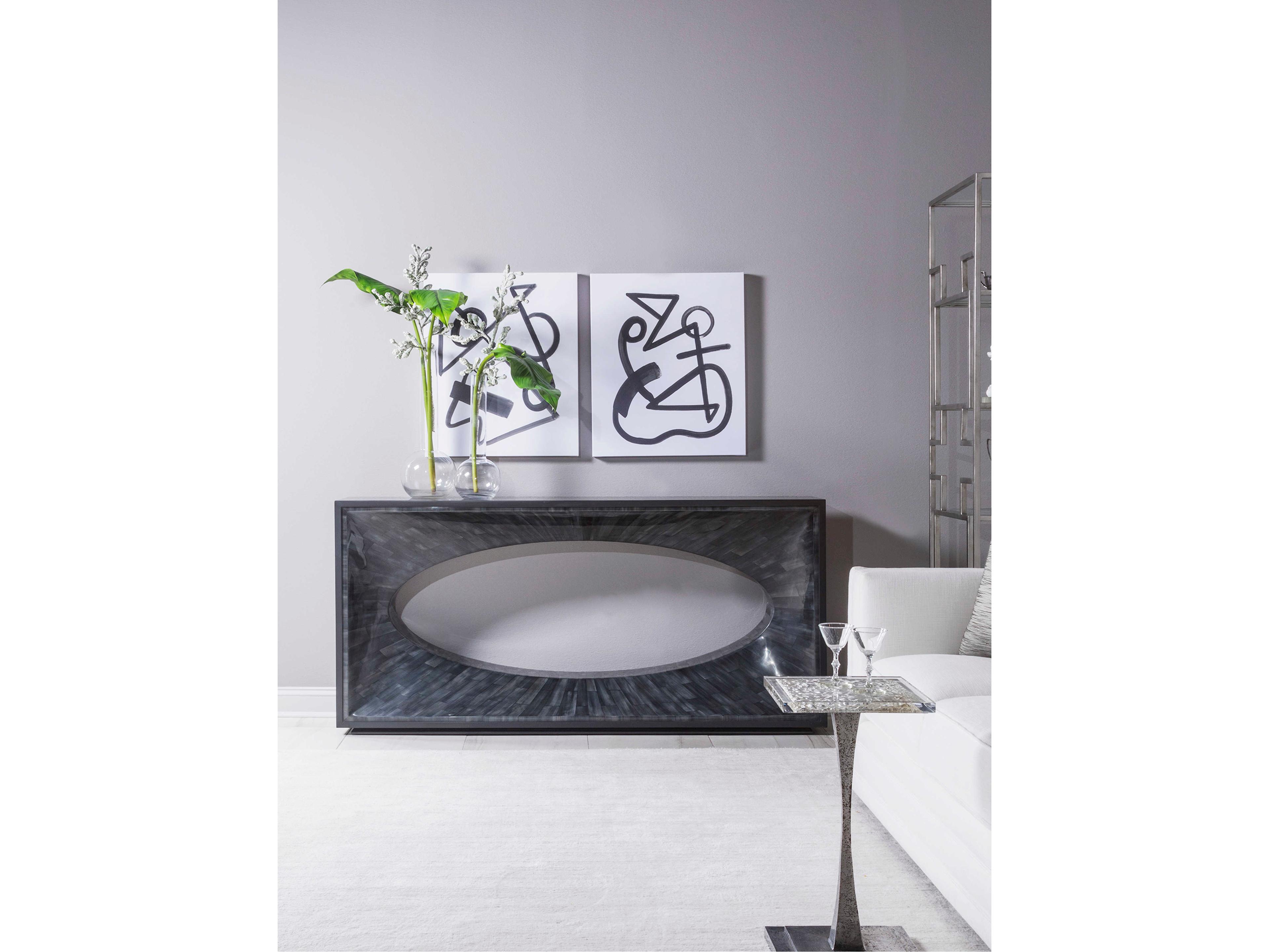 Artistica Signature Designs Elation Rectangular Wood Dark Gray Bone Console Table