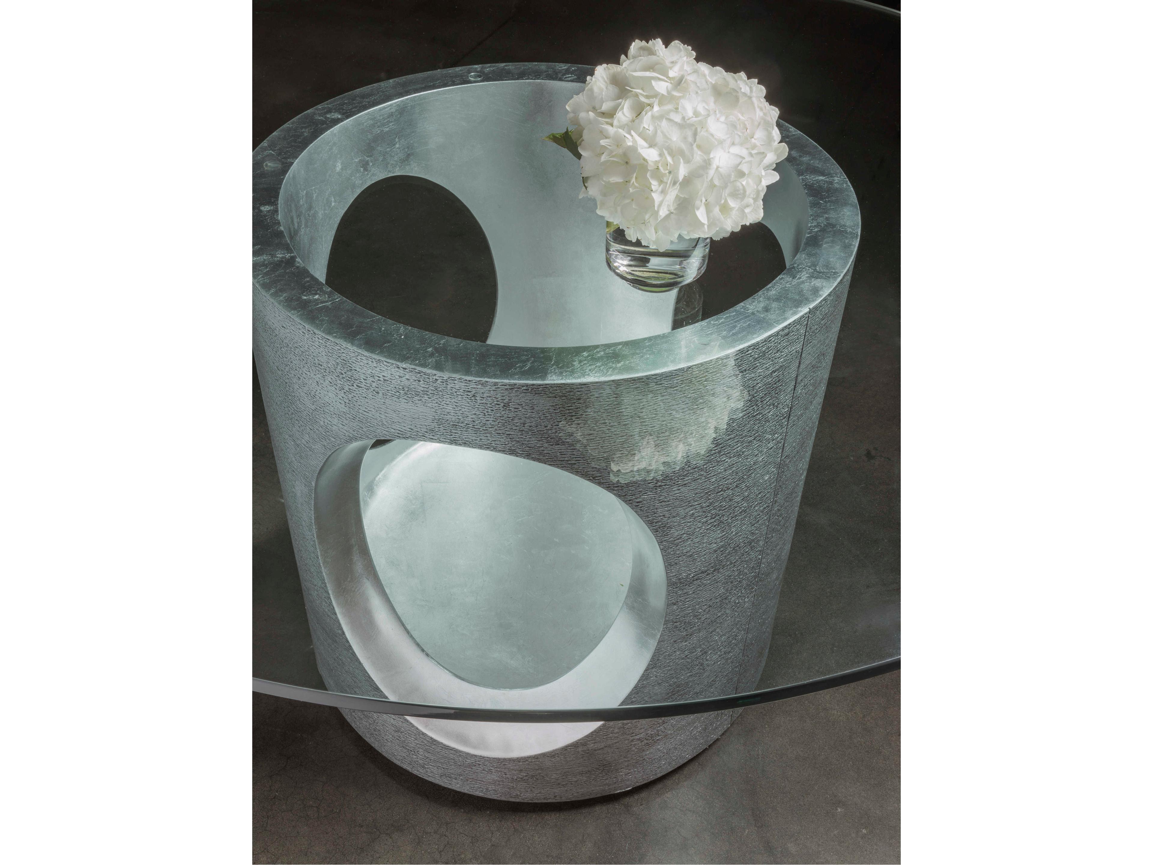 Artistica Signature Designs Circa Round Glass Textured Gray Dining Table