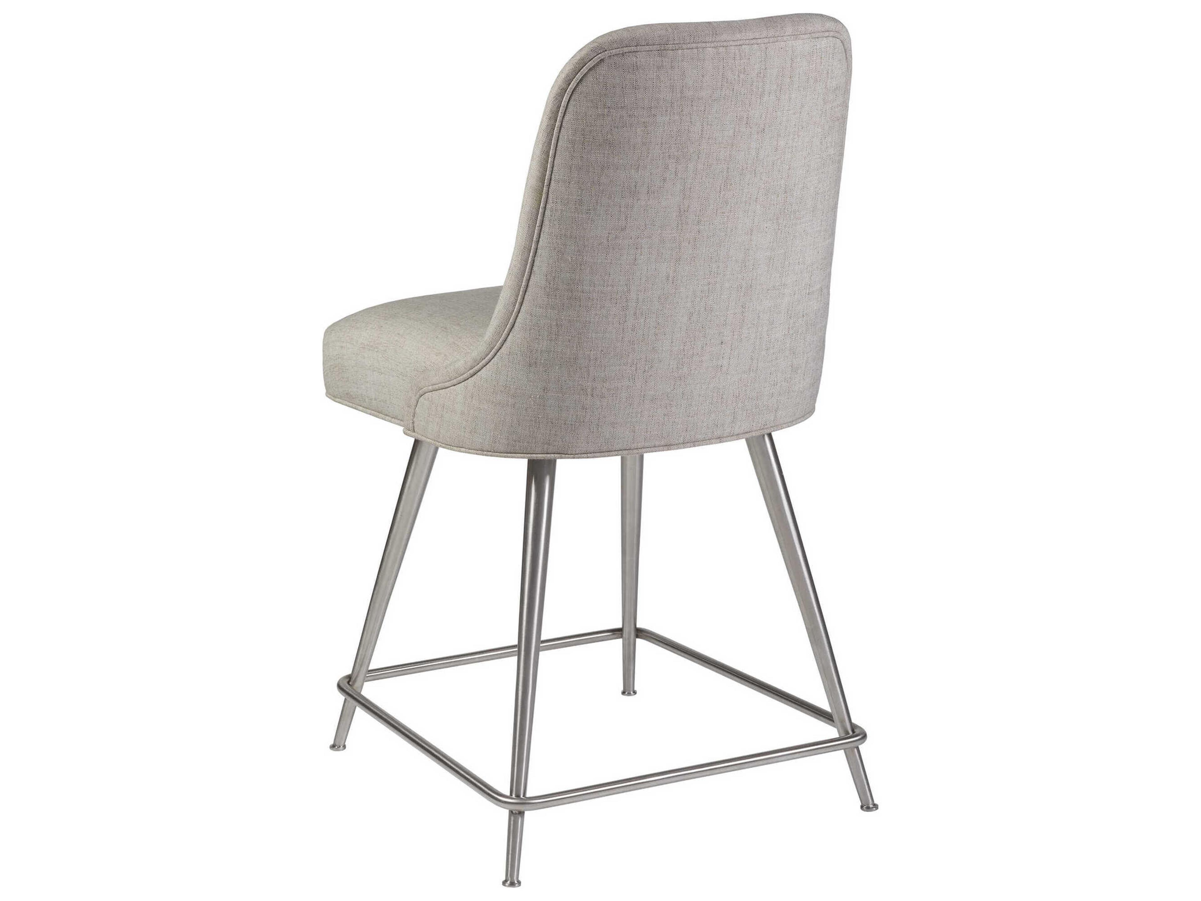 Artistica Dinah Stainless Steel Upholstered Swivel Counter Stool